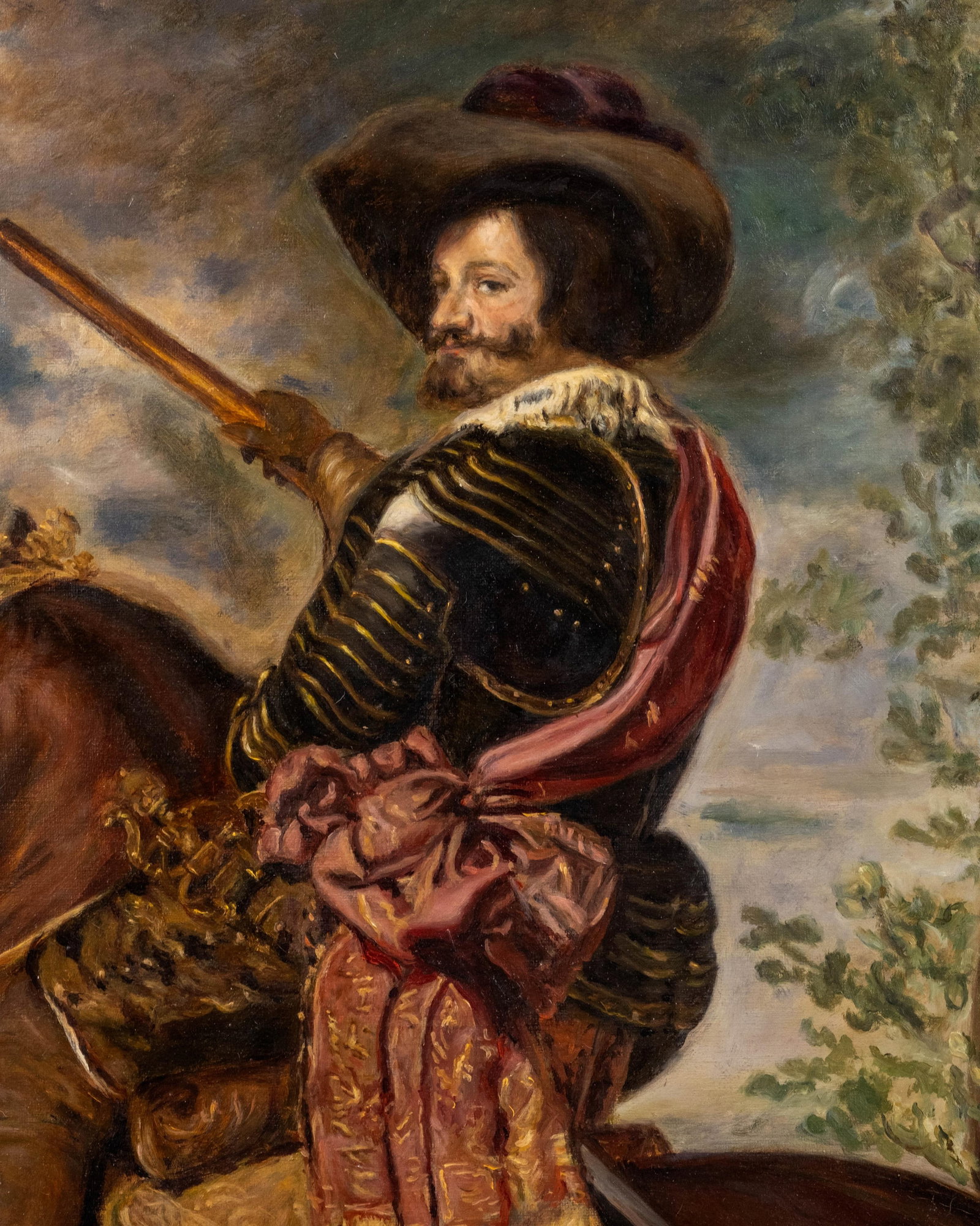 No Reserve: Portrait of Gaspar de Guzmán, Count-Duke of Olivares on Horseback, oil painting on - 4