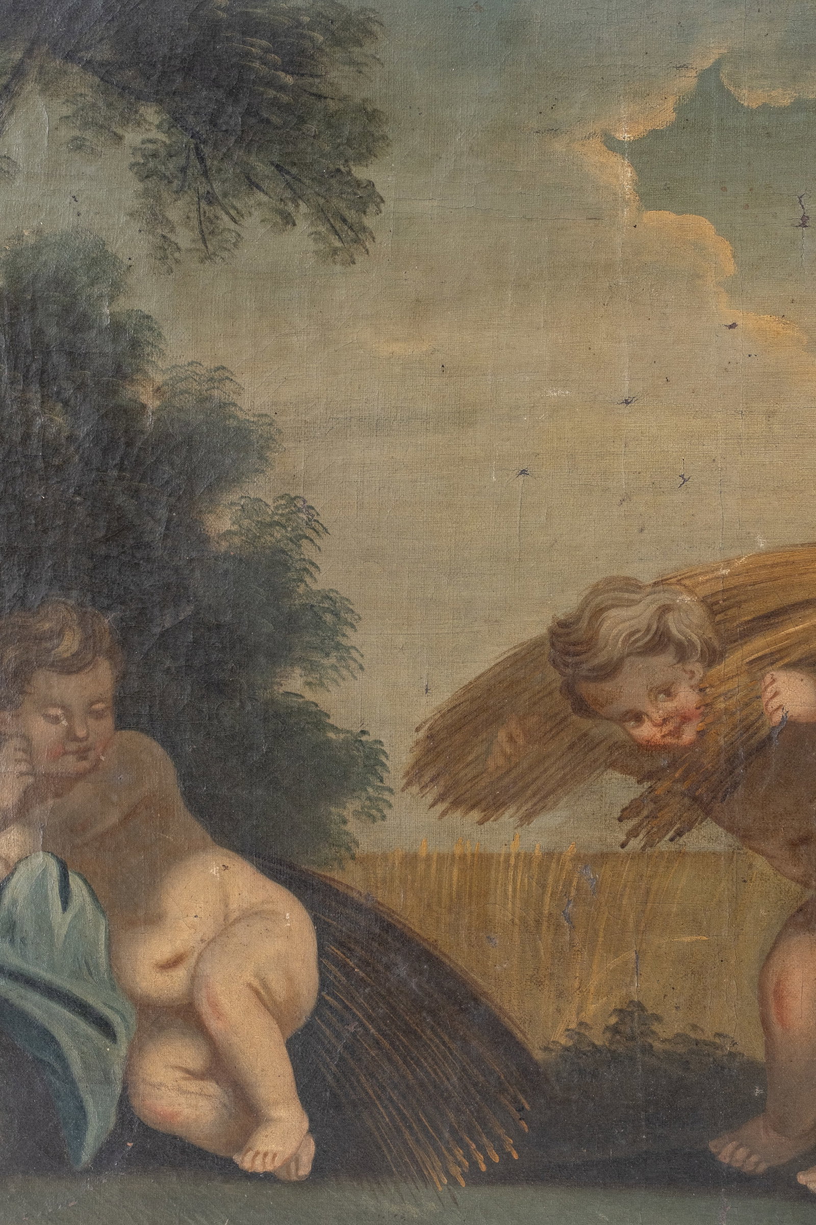 No Reserve: Mystery Artist French School Circa 1800 'Allegory of Autumn' Oil on Canvas Painting - 5