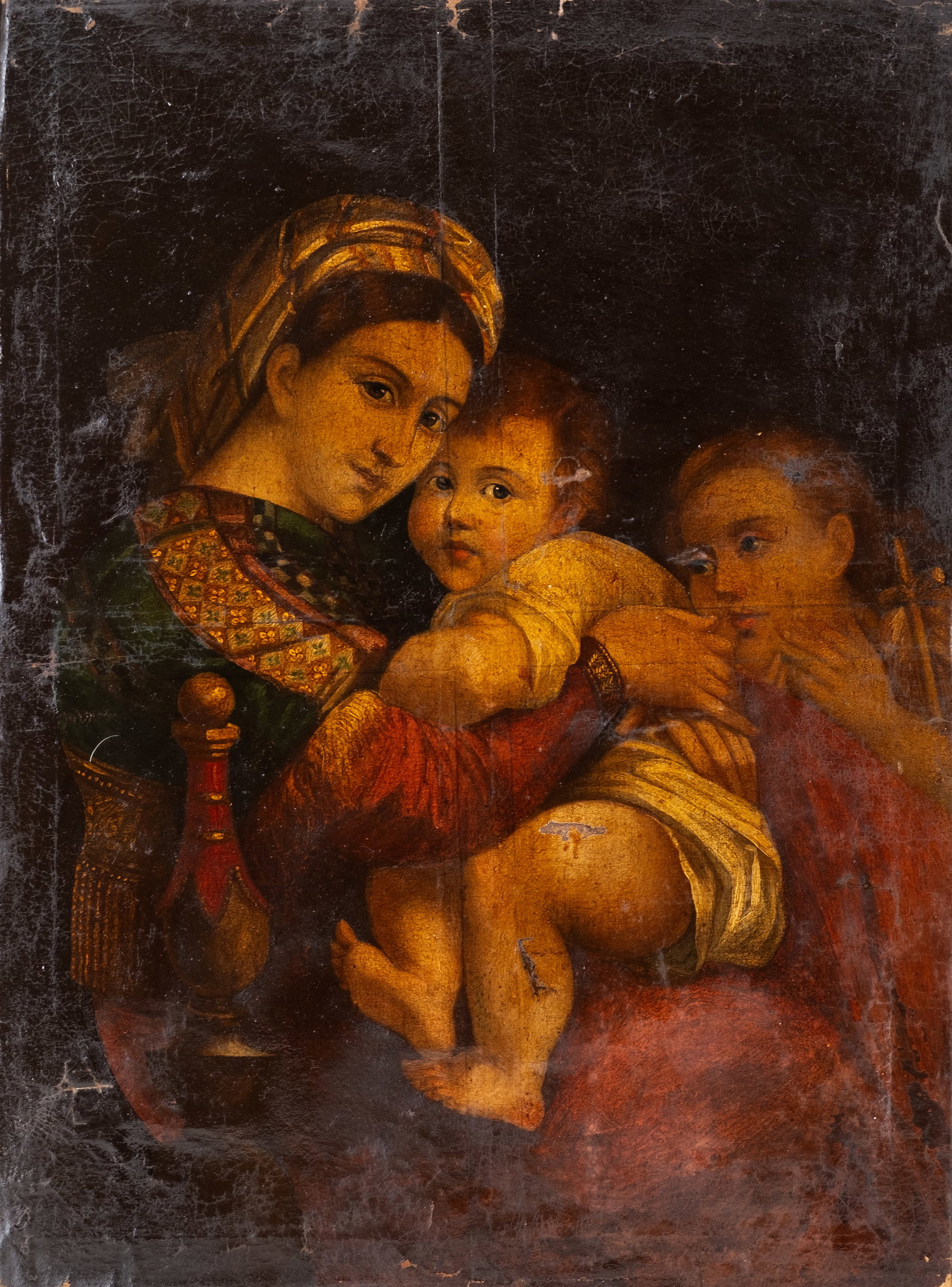 No Reserve: Circle of Raphael 'Madonna della Seggiola' 17th Century Religious Oil Painting (1 of 7)