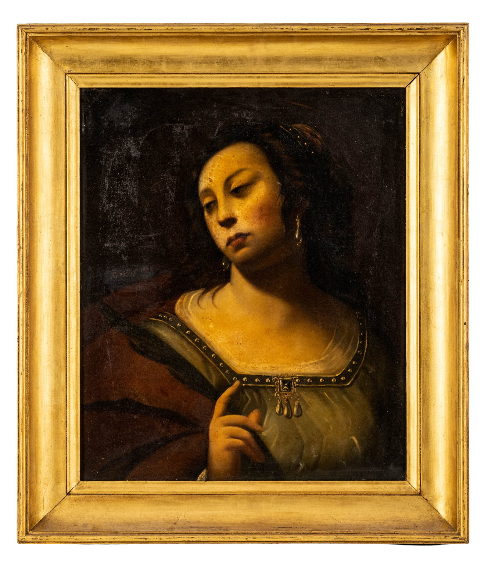 No Reserve: Francesco Cairo, (attrib) Portrait of a Female Saint Oil Painting, 17th Century (1 of 7)