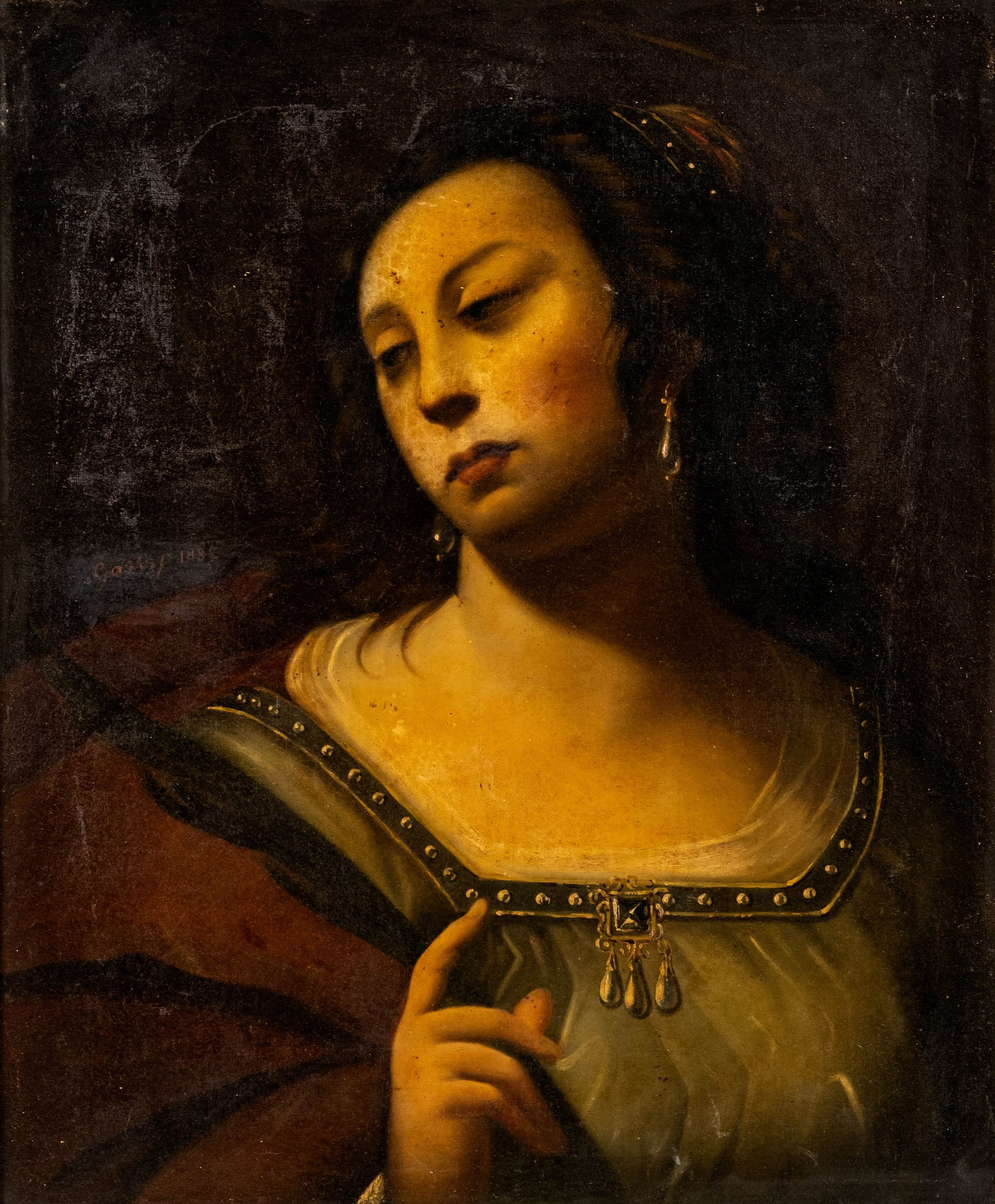 No Reserve: Francesco Cairo, (attrib) Portrait of a Female Saint Oil Painting, 17th Century - 2