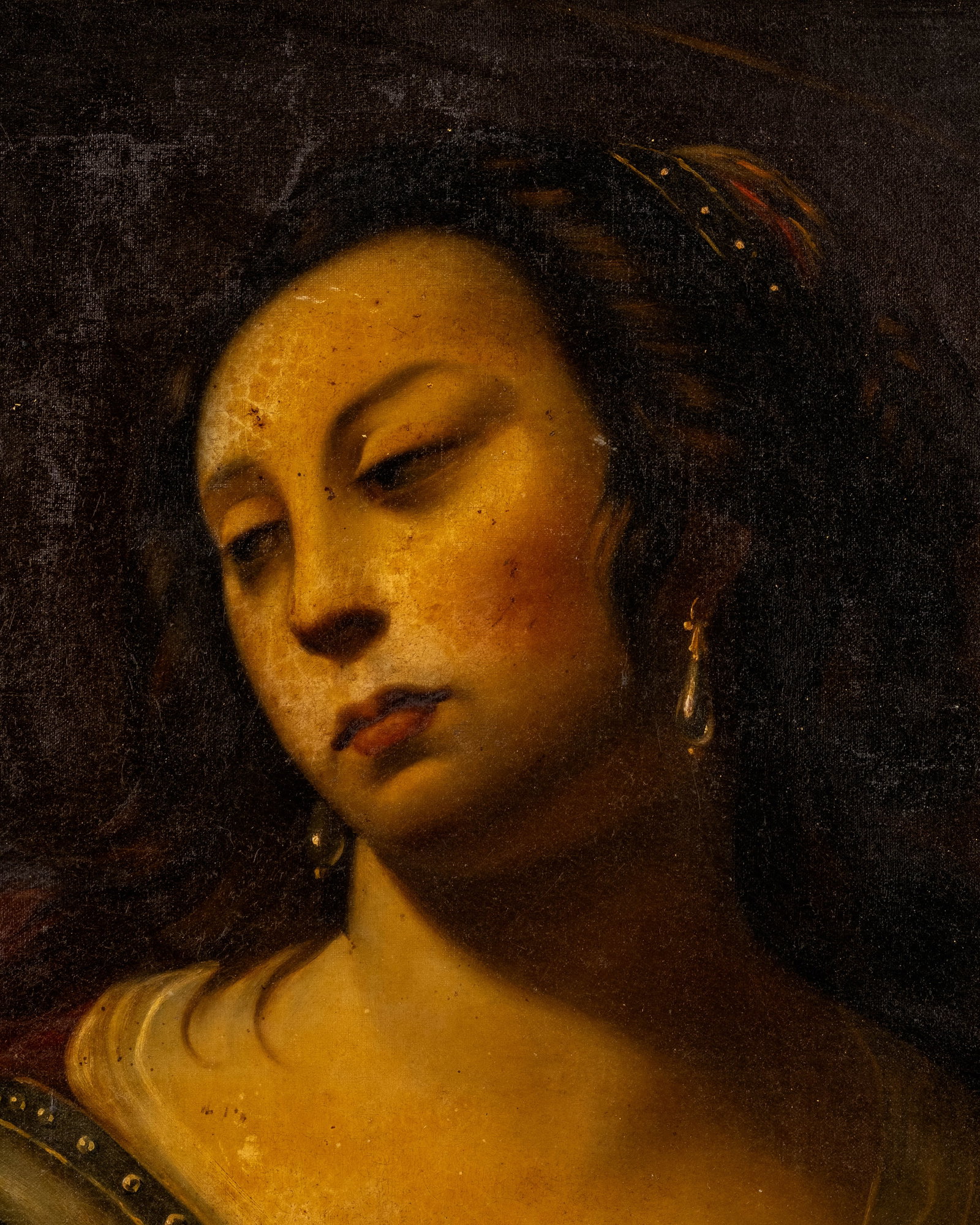 No Reserve: Francesco Cairo, (attrib) Portrait of a Female Saint Oil Painting, 17th Century - 4