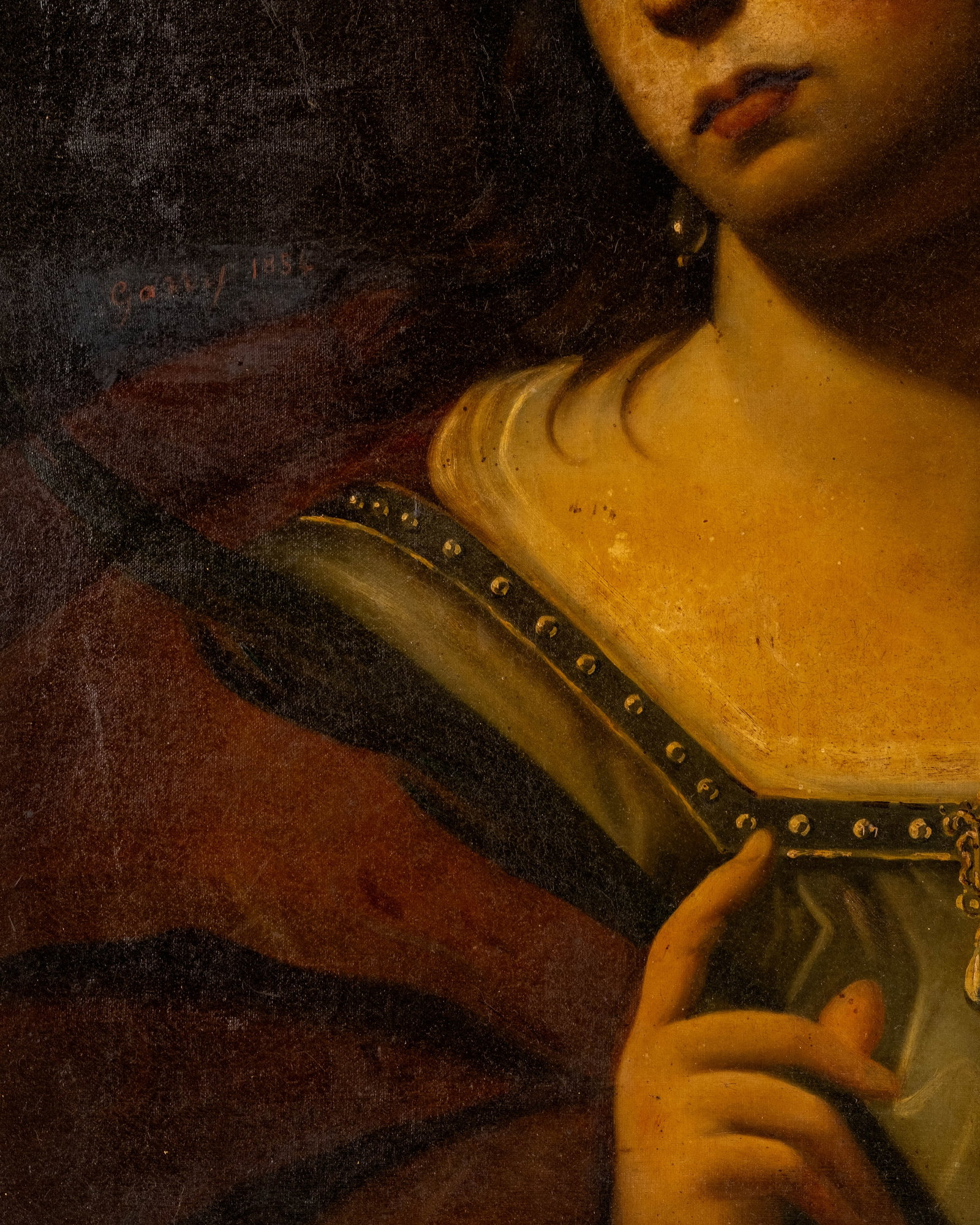 No Reserve: Francesco Cairo, (attrib) Portrait of a Female Saint Oil Painting, 17th Century - 5
