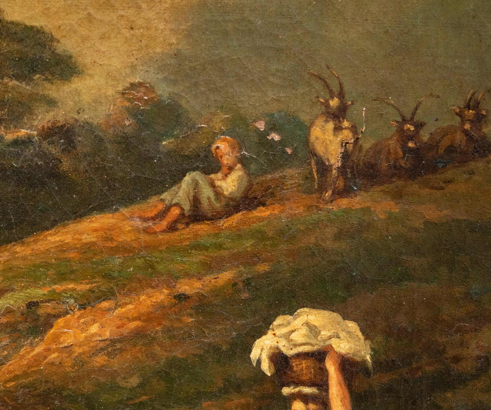 Mystery Artist circa 1800 European School 'Laundry Day' Oil on Canvas Painting - 6