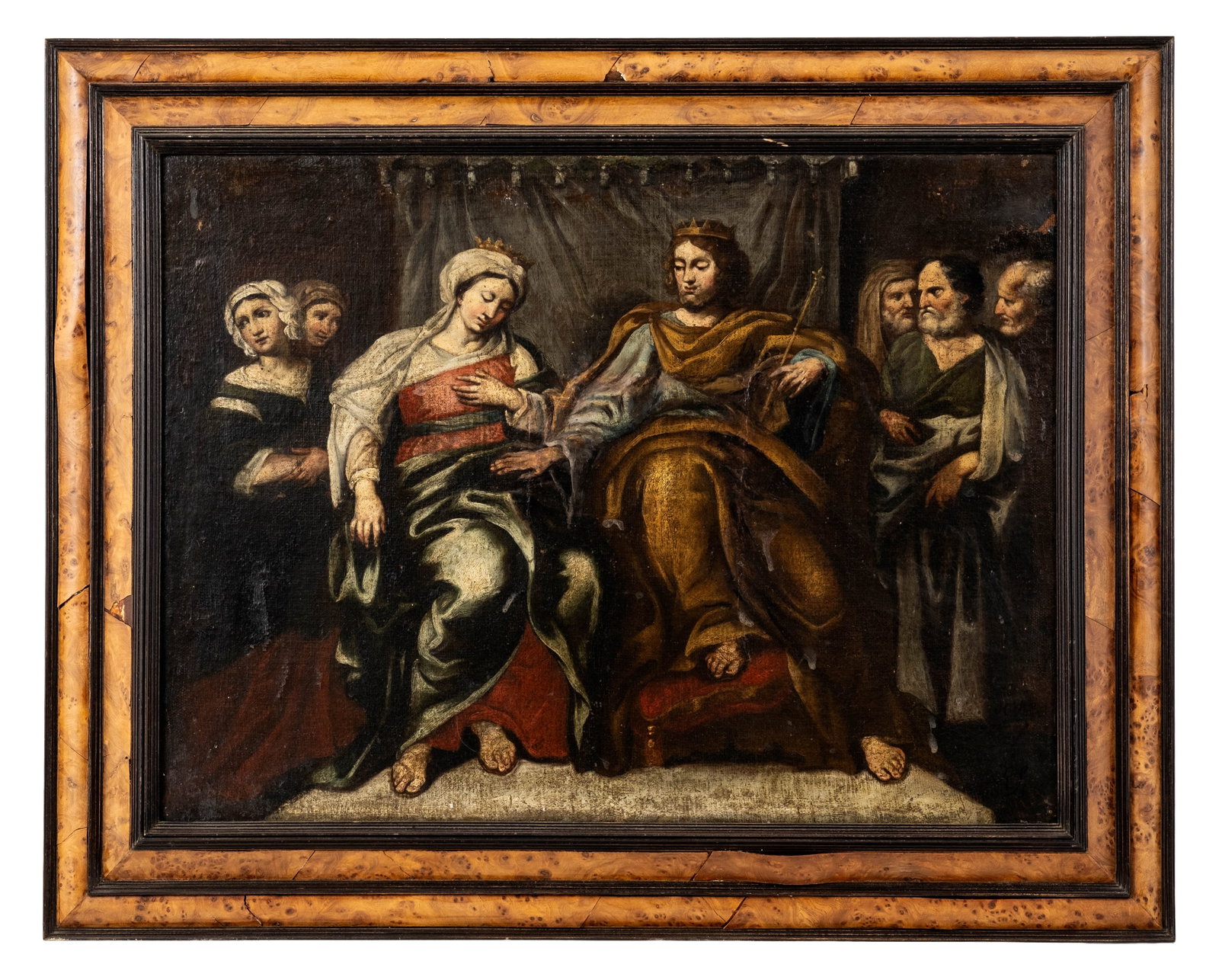 Italian Old Master School David and Bathsheba Painting, 16th-17th Century - 3