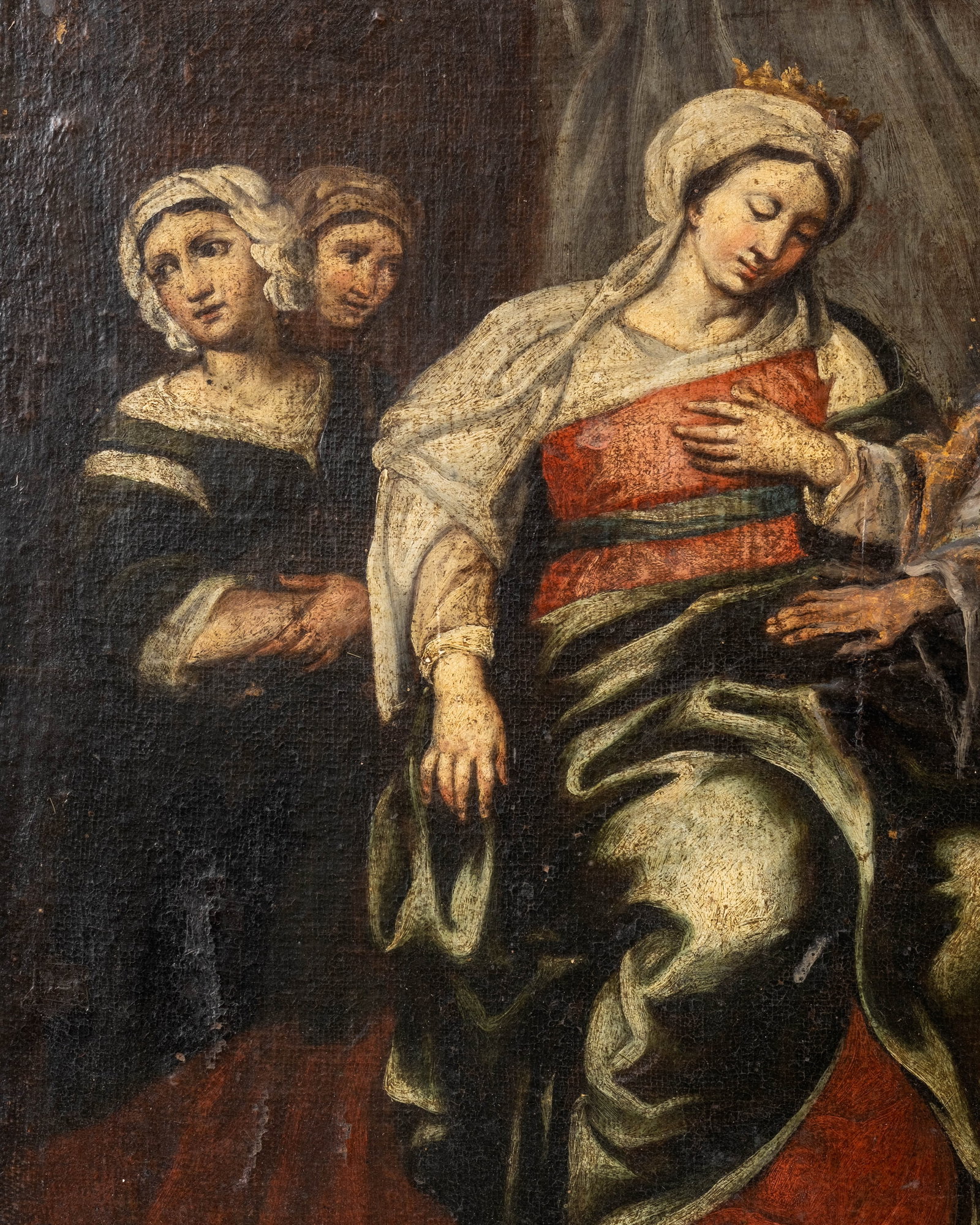 Italian Old Master School David and Bathsheba Painting, 16th-17th Century - 4