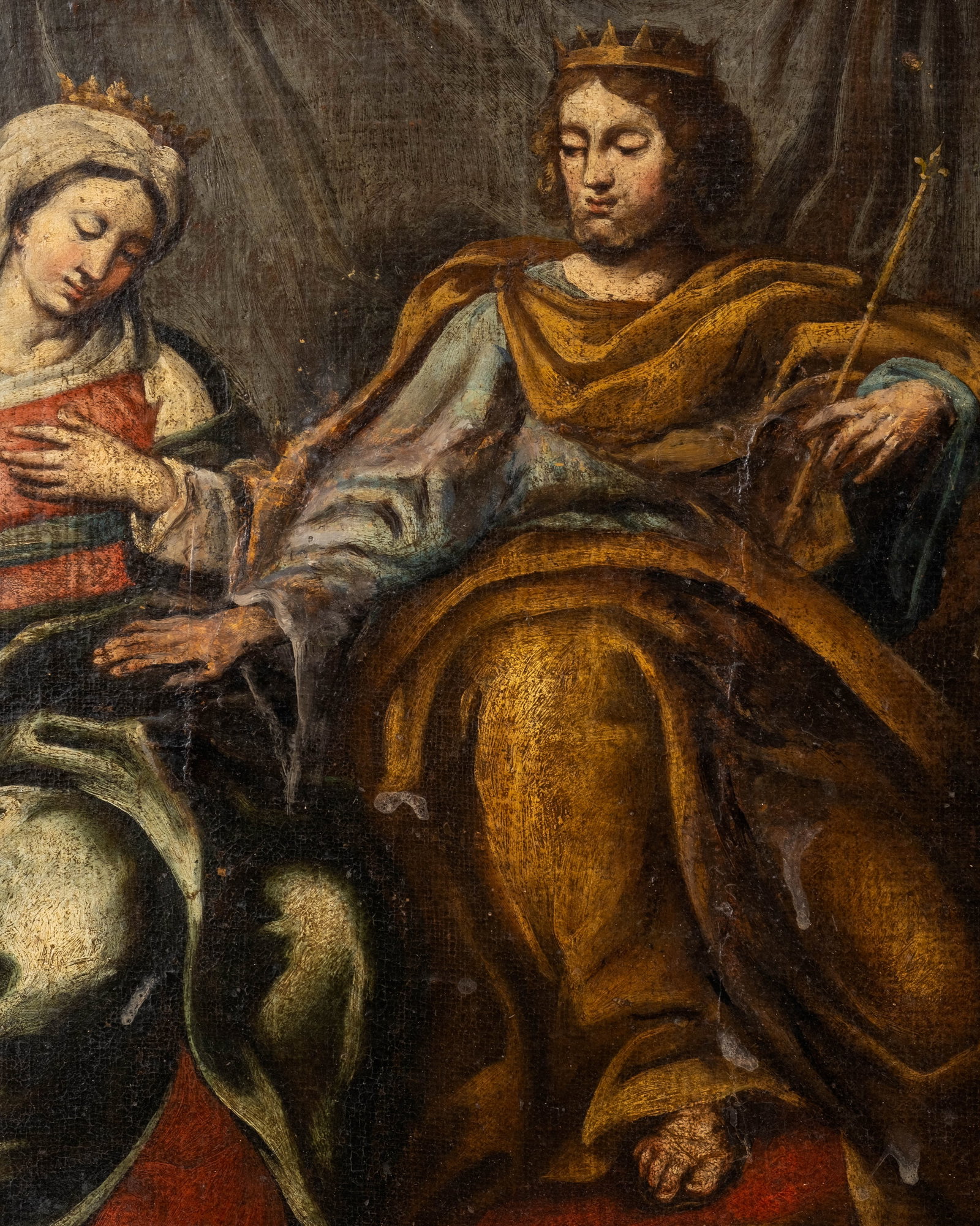 Italian Old Master School David and Bathsheba Painting, 16th-17th Century - 5