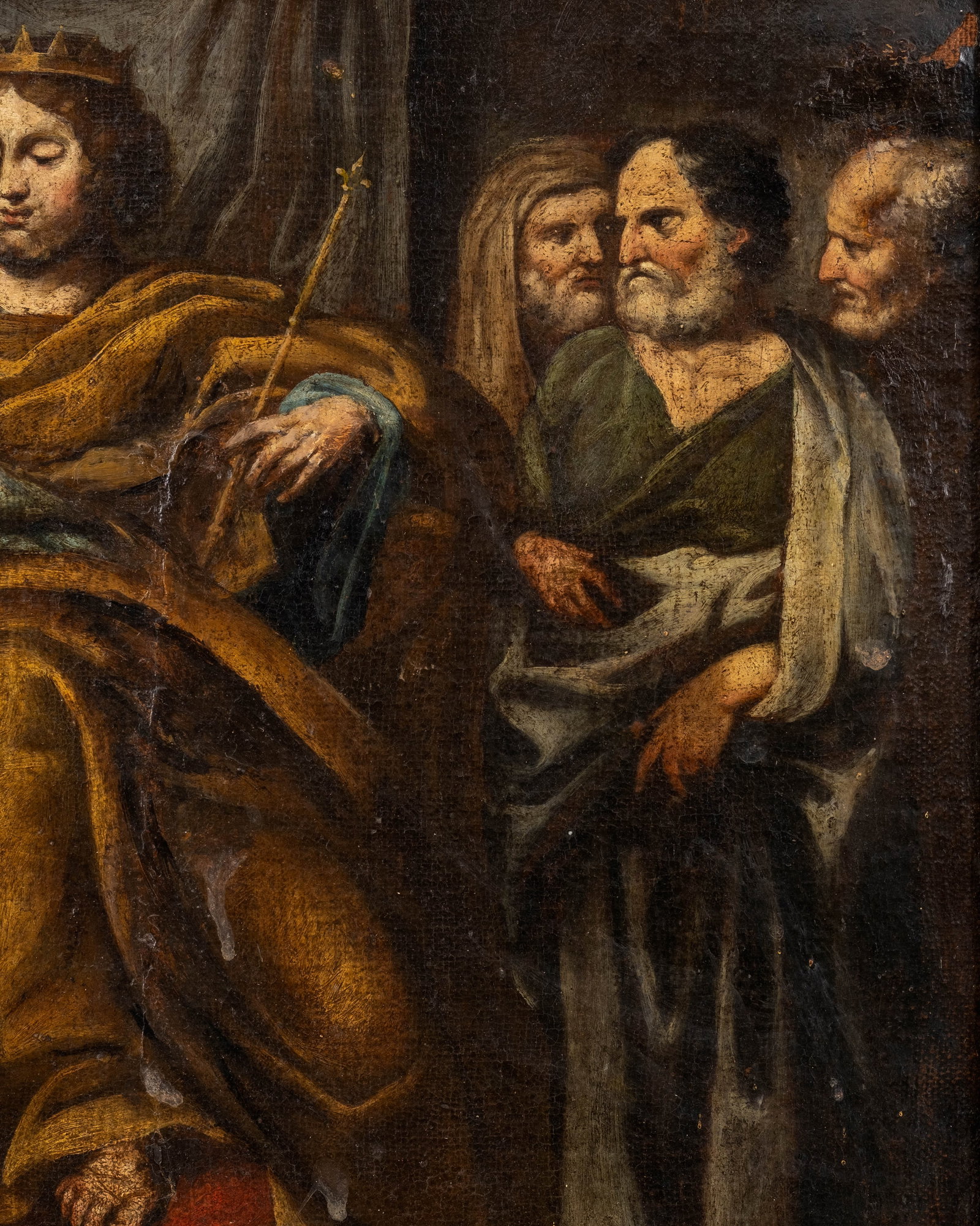 Italian Old Master School David and Bathsheba Painting, 16th-17th Century - 6