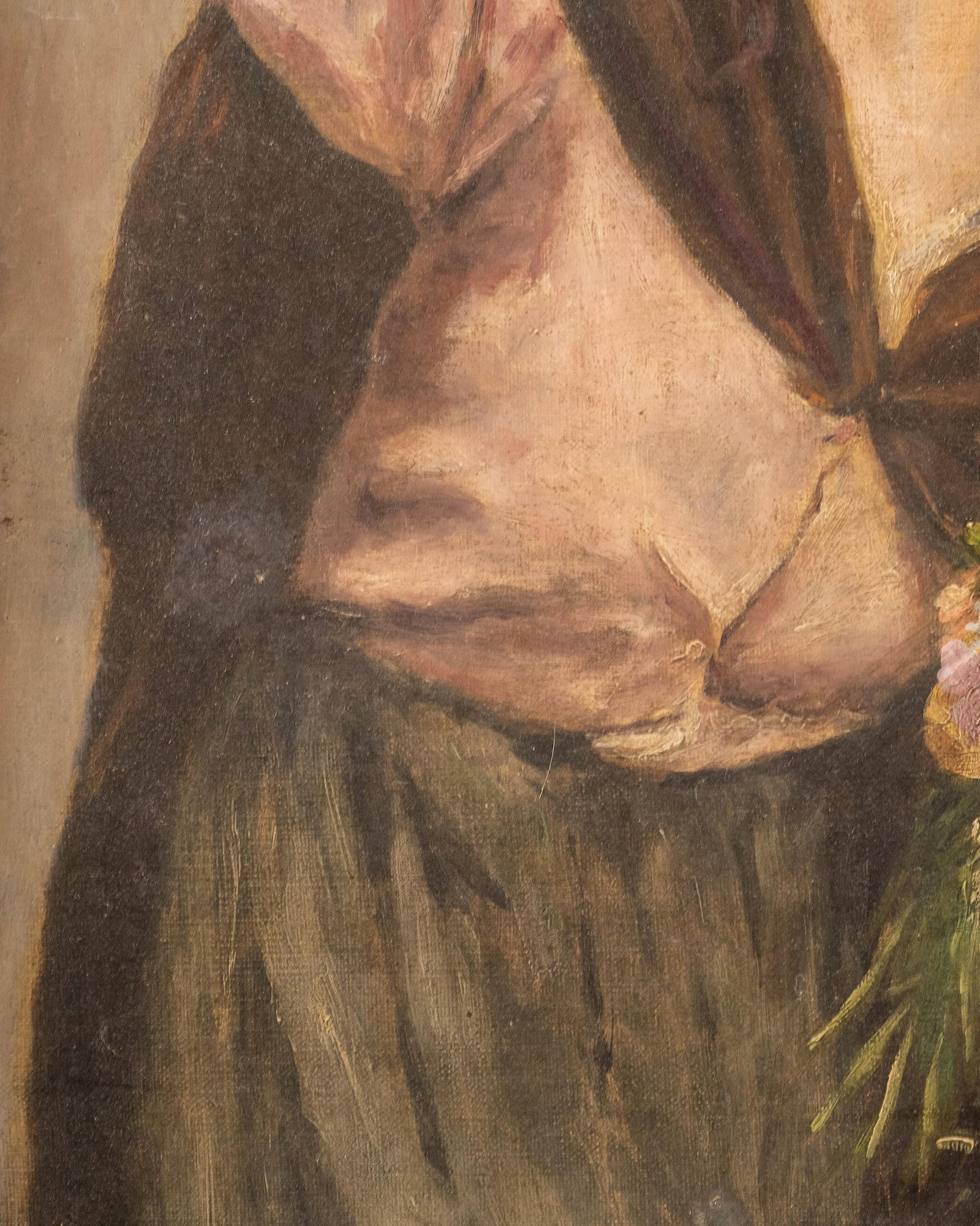 No Reserve: Consuelo Fould The Flower Seller Oil Painting - 7