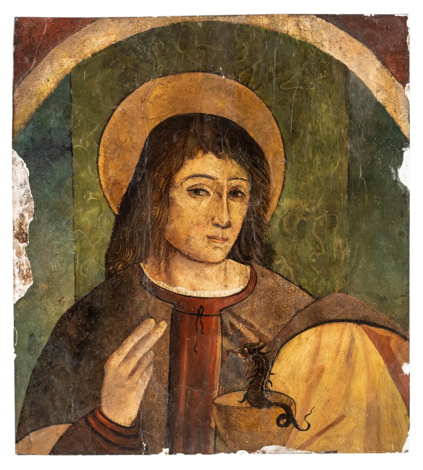 Italian Renaissance Saint George Tempera Panel Painting, 16th Century - 5