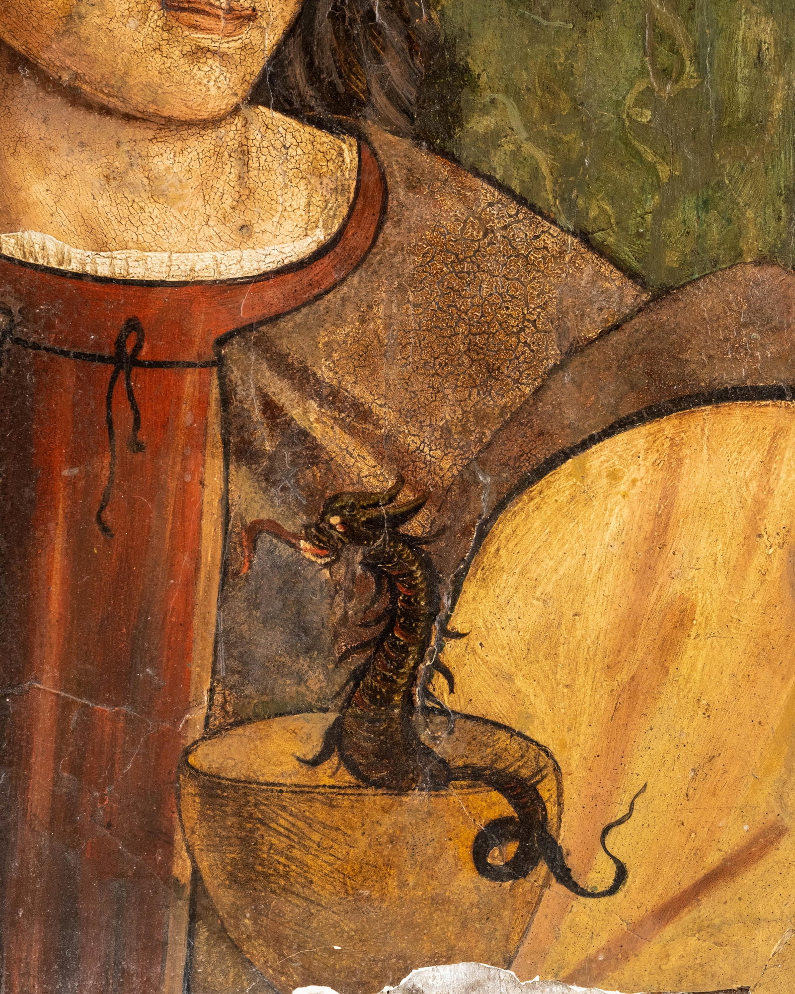 Italian Renaissance Saint George Tempera Panel Painting, 16th Century - 7