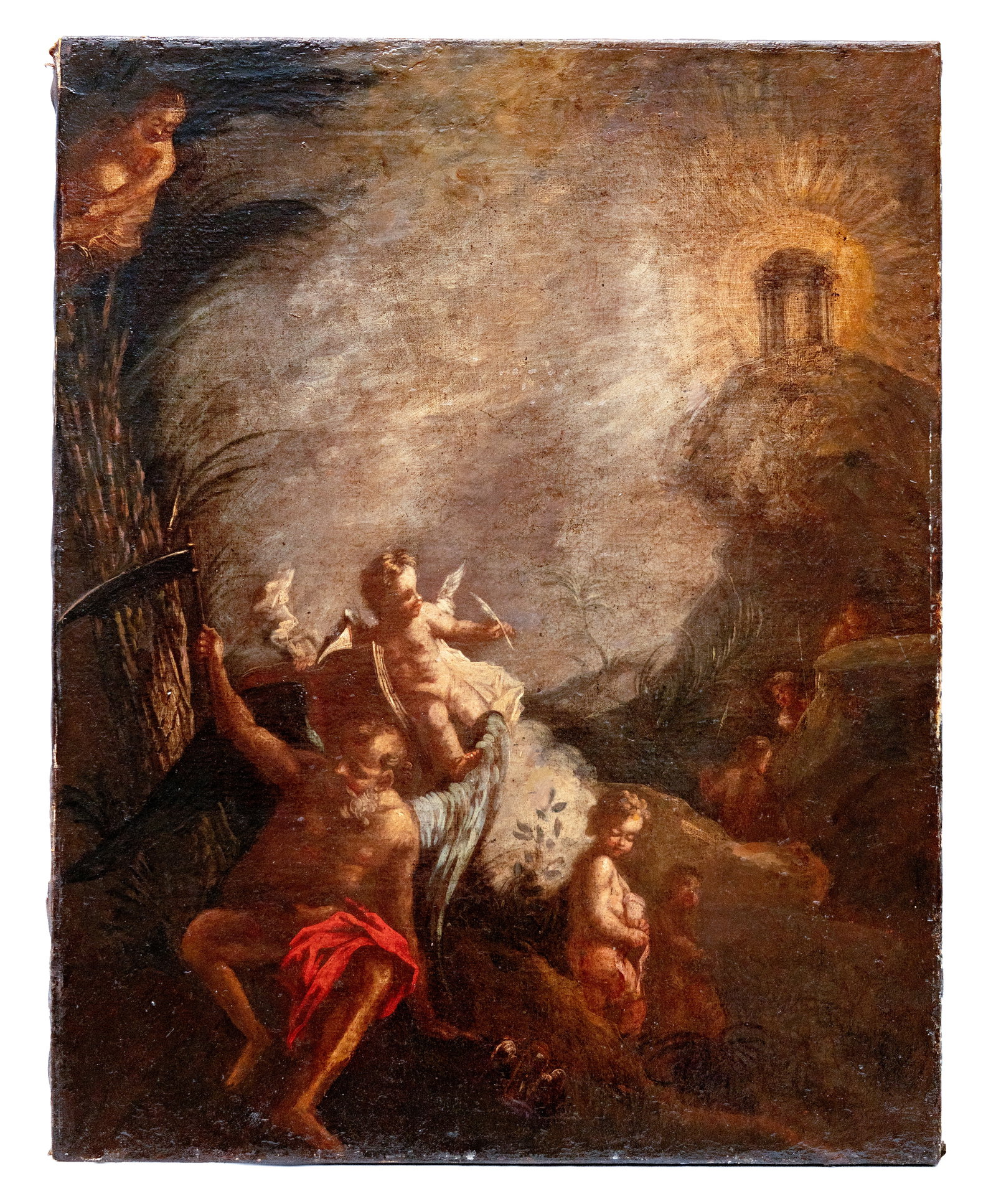 No Reserve: Mystery Artist 17th-18th Century French School Allegorical Painting of Chronos - 3