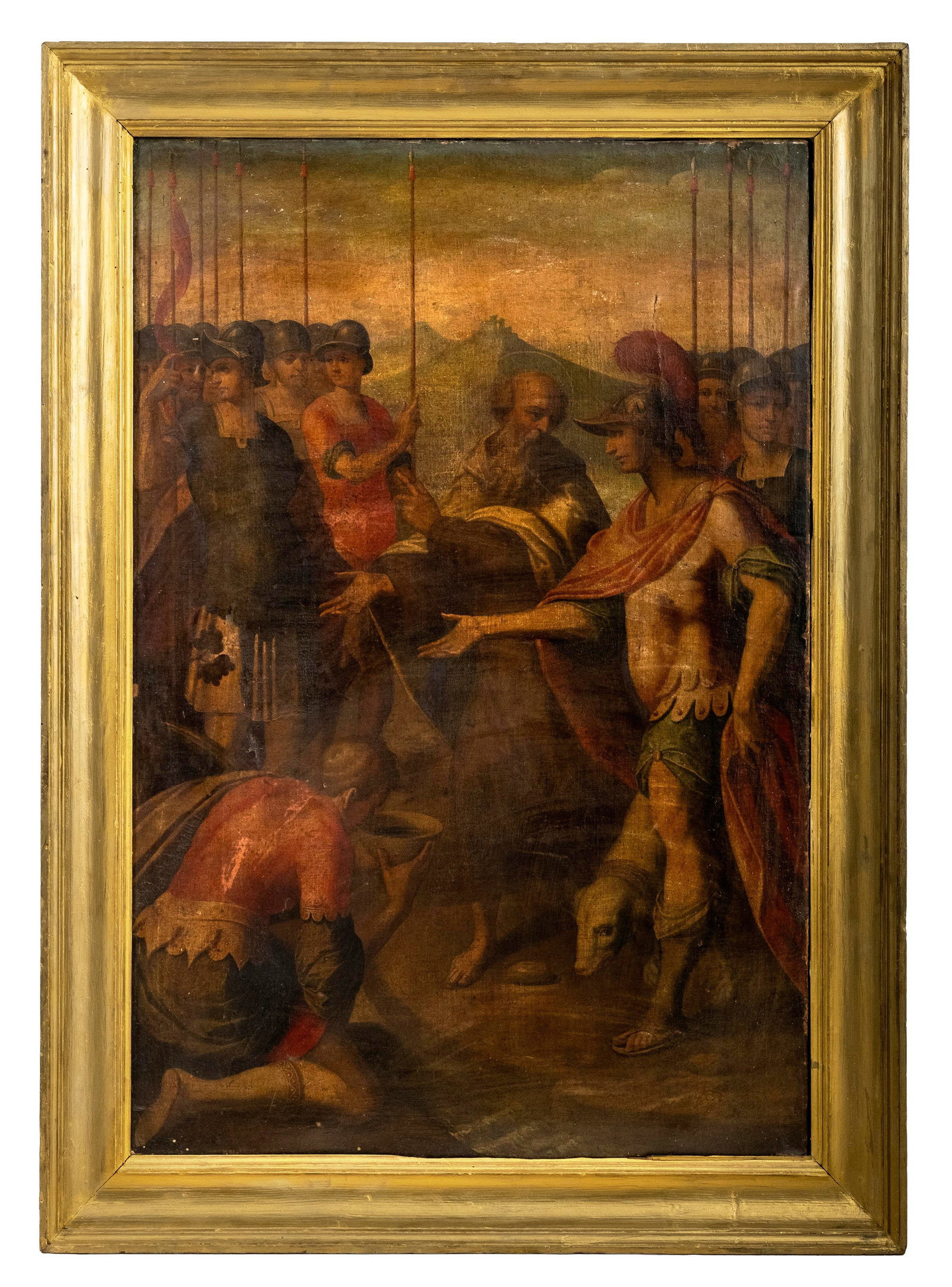 Italian School 16th Century Religious Oil Painting, Scene With Soldiers and a Saint (1 of 9)