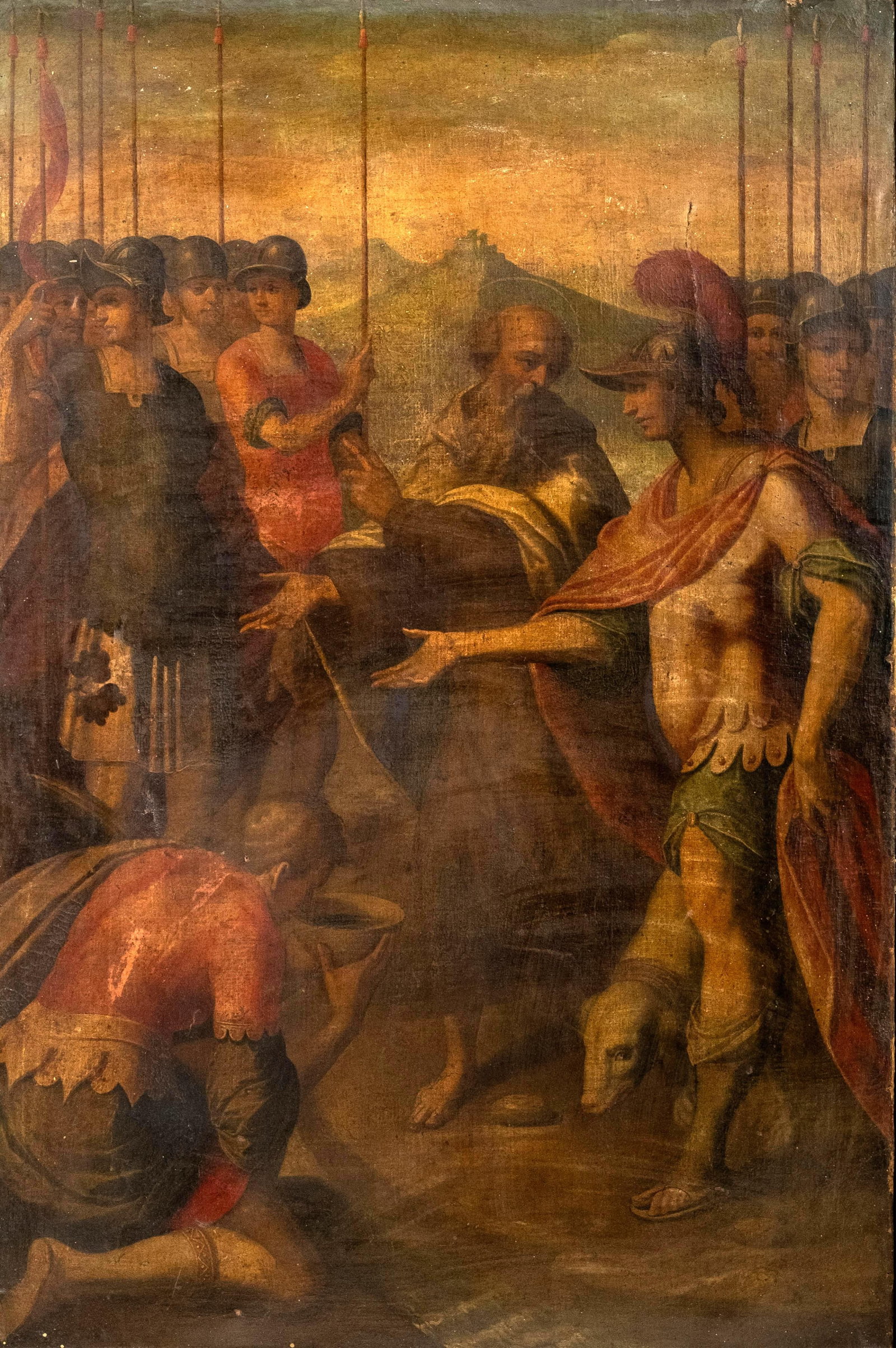 Italian School 16th Century Religious Oil Painting, Scene With Soldiers and a Saint - 2