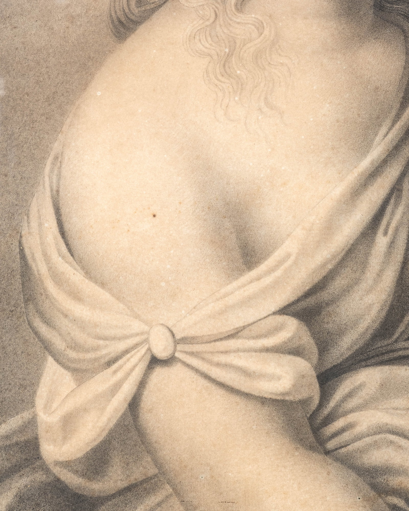No Reserve: After Raphael, Portrait of a Woman Antique Drawing, Signed - 7