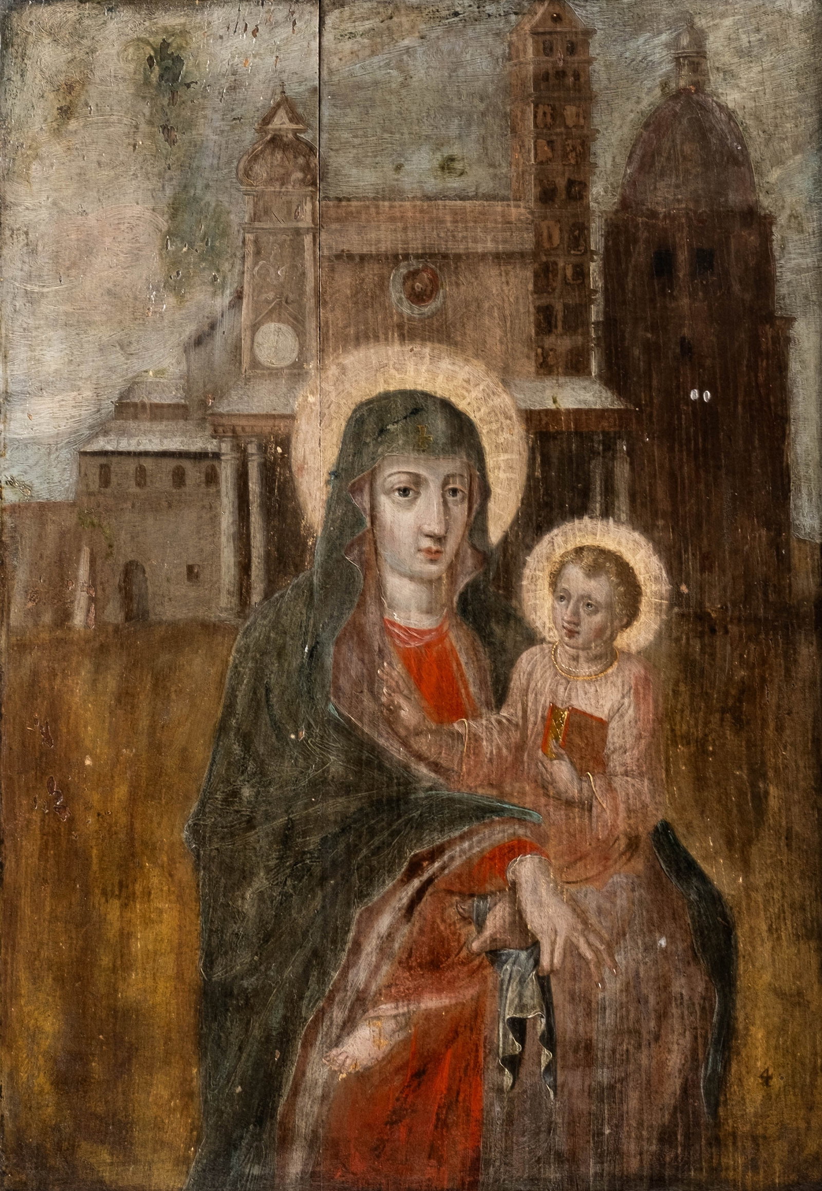 Mystery Artist: Circa 1500, South German or Austrian School, Tempera on Panel Painting, Madonna and (1 of 6)