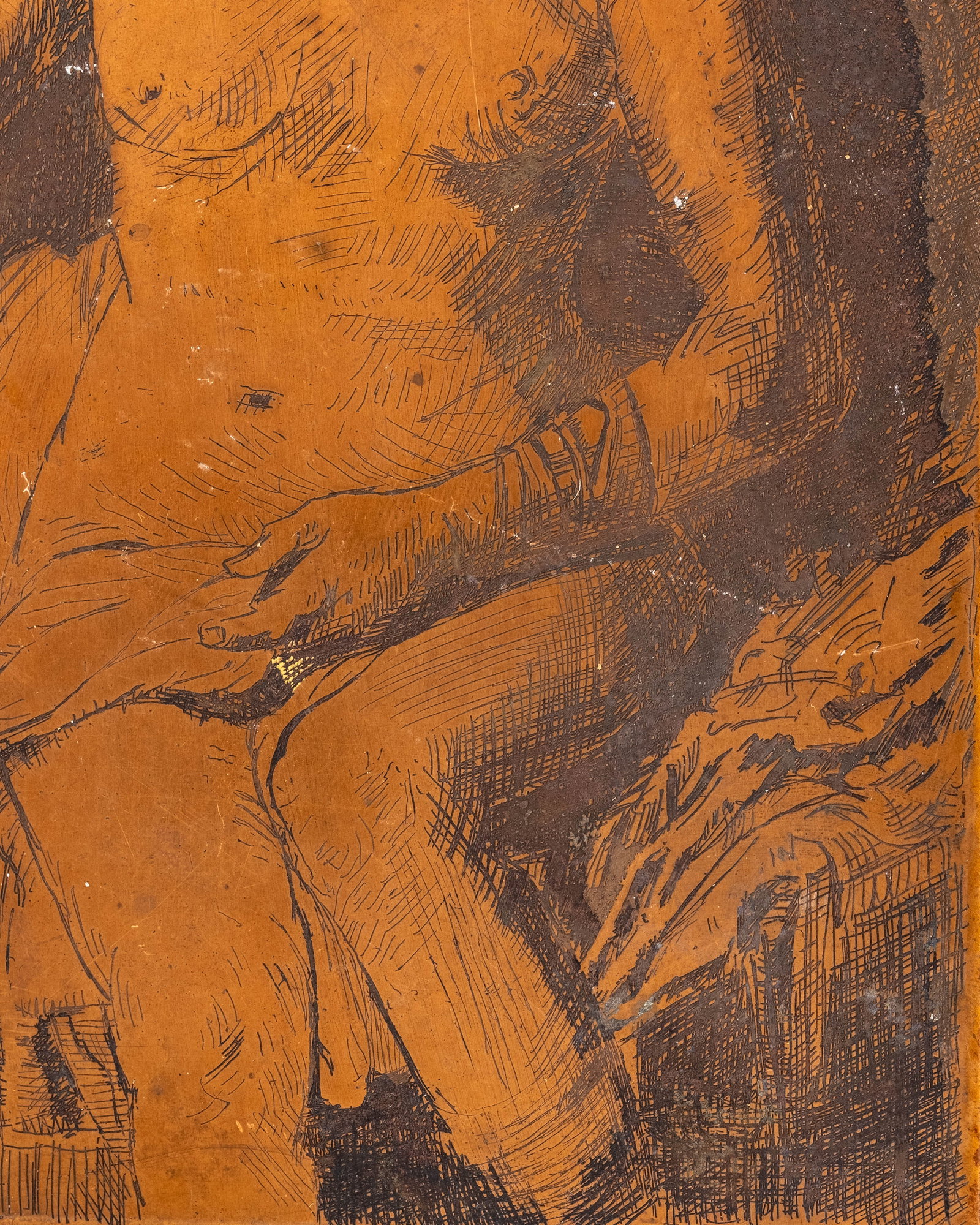 No Reserve: After Rembrandt van Rijn, Woman Sitting Half-Dressed Beside a Stove, Inscribed 1658 - 6