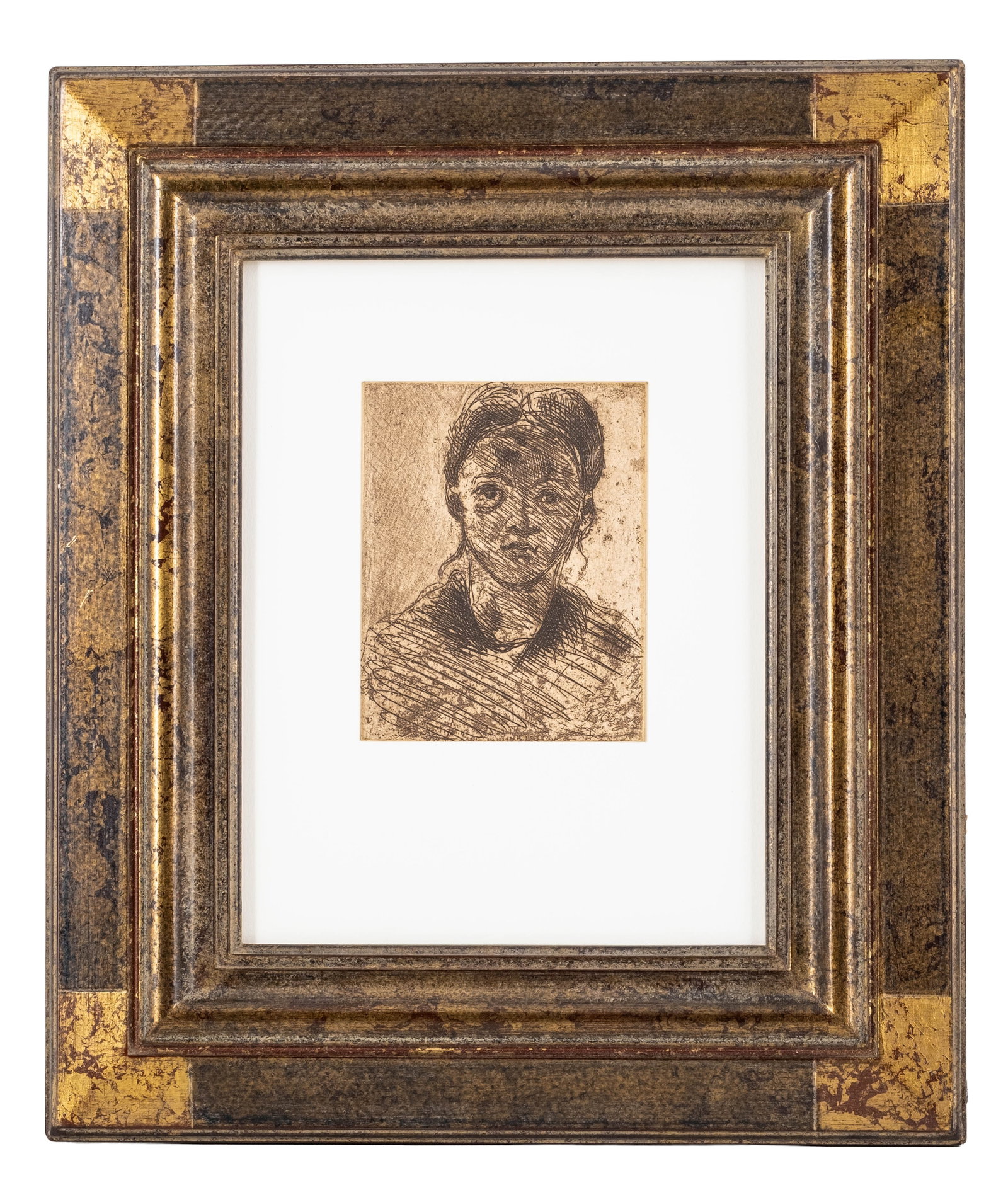 No Reserve: Paul Cézanne (after) 'Head of a Young Girl' Etching and Drypoint, Signed (1 of 7)
