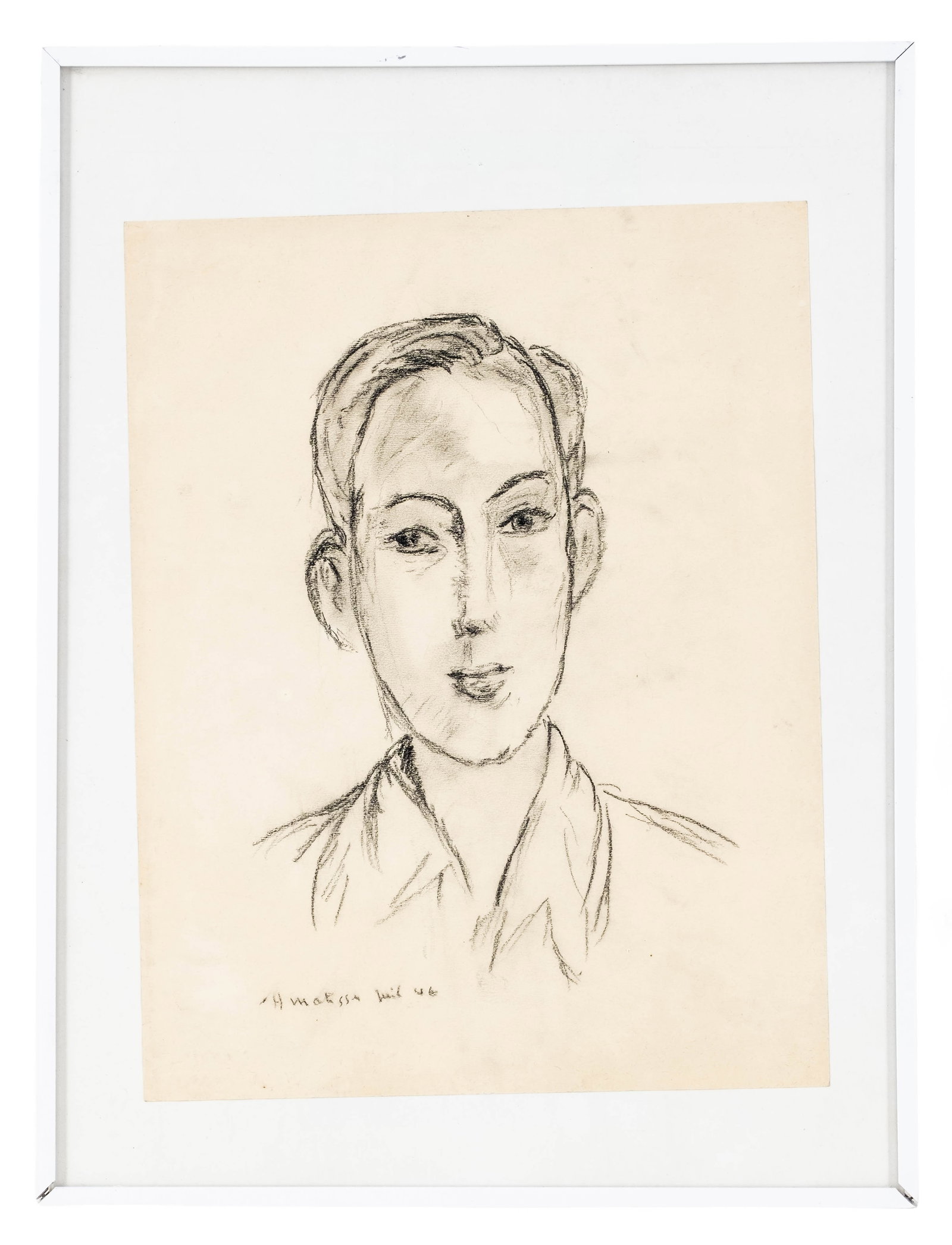 No Reserve: Henri Matisse (attrib), Portrait of Paul Matisse, Signed and Dated Drawing - 3