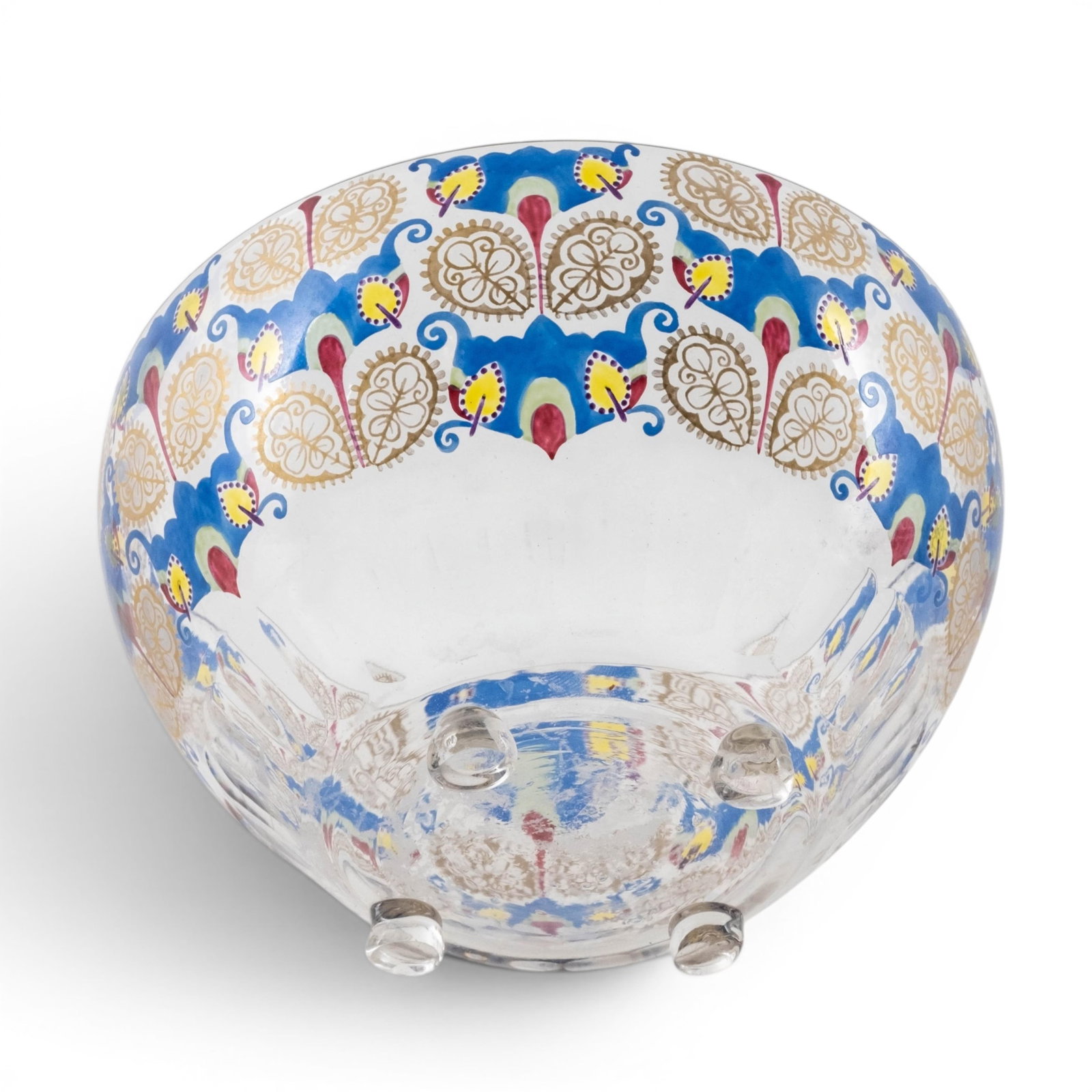No Reserve: Bohemian Haida Steinschönau Vienna Secession Art Nouveau Enameled Glass Bonbonniere - 6