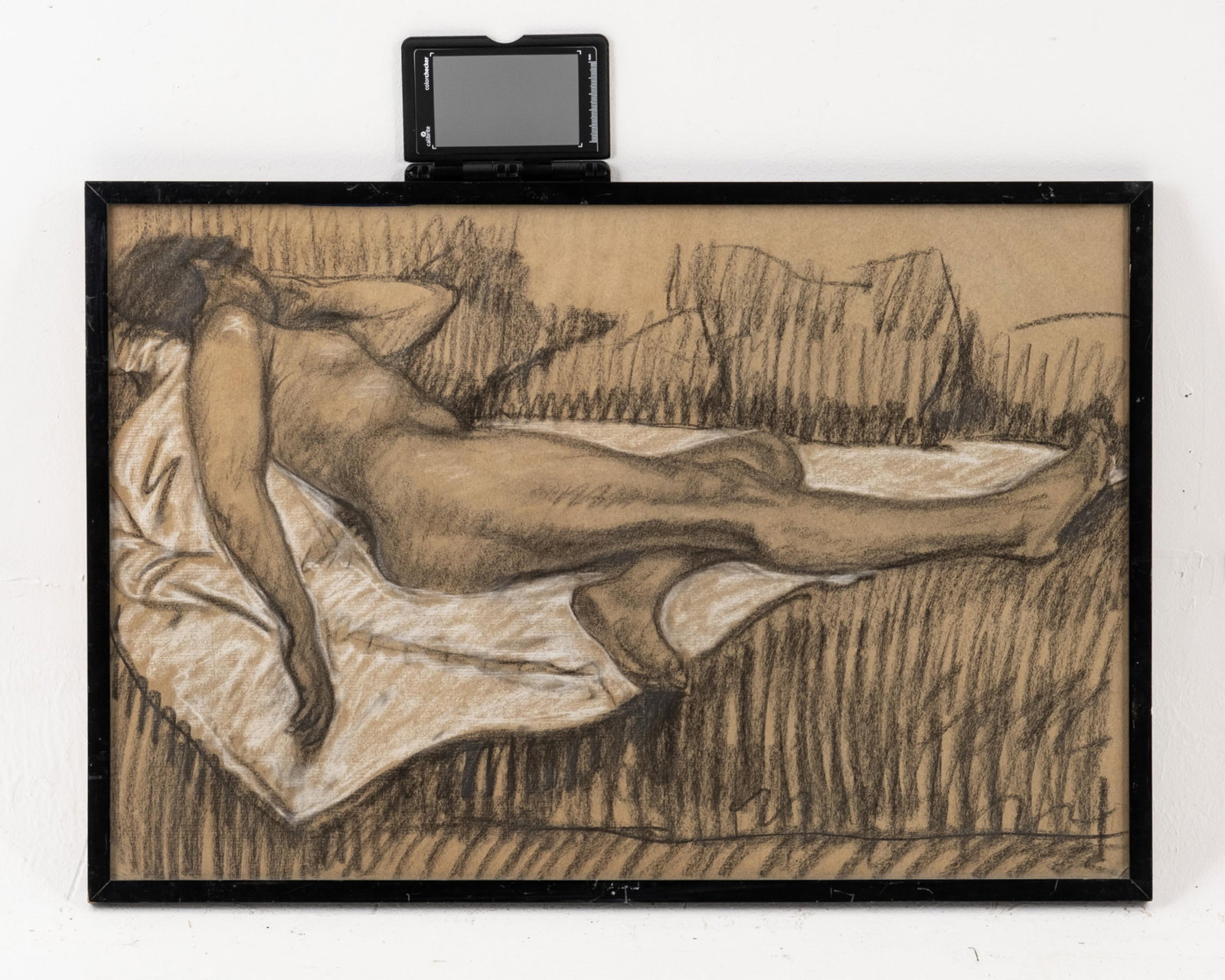 Théophile Alexandre Steinlen Reclining Female Nude Charcoal and White Chalk Drawing - 13