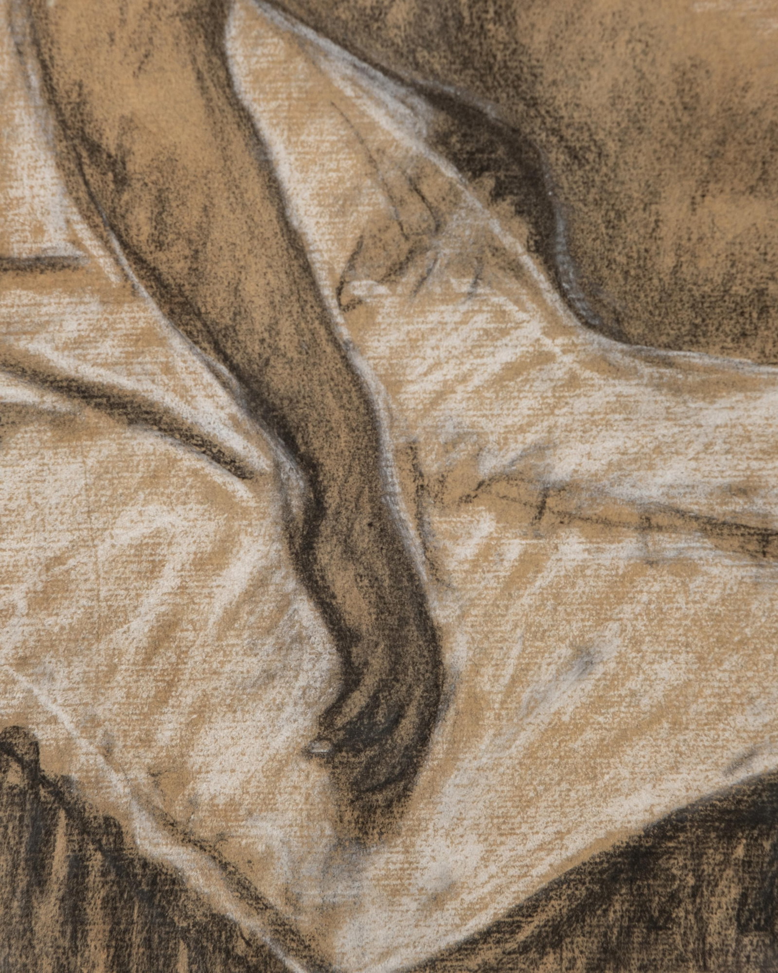Théophile Alexandre Steinlen Reclining Female Nude Charcoal and White Chalk Drawing - 6