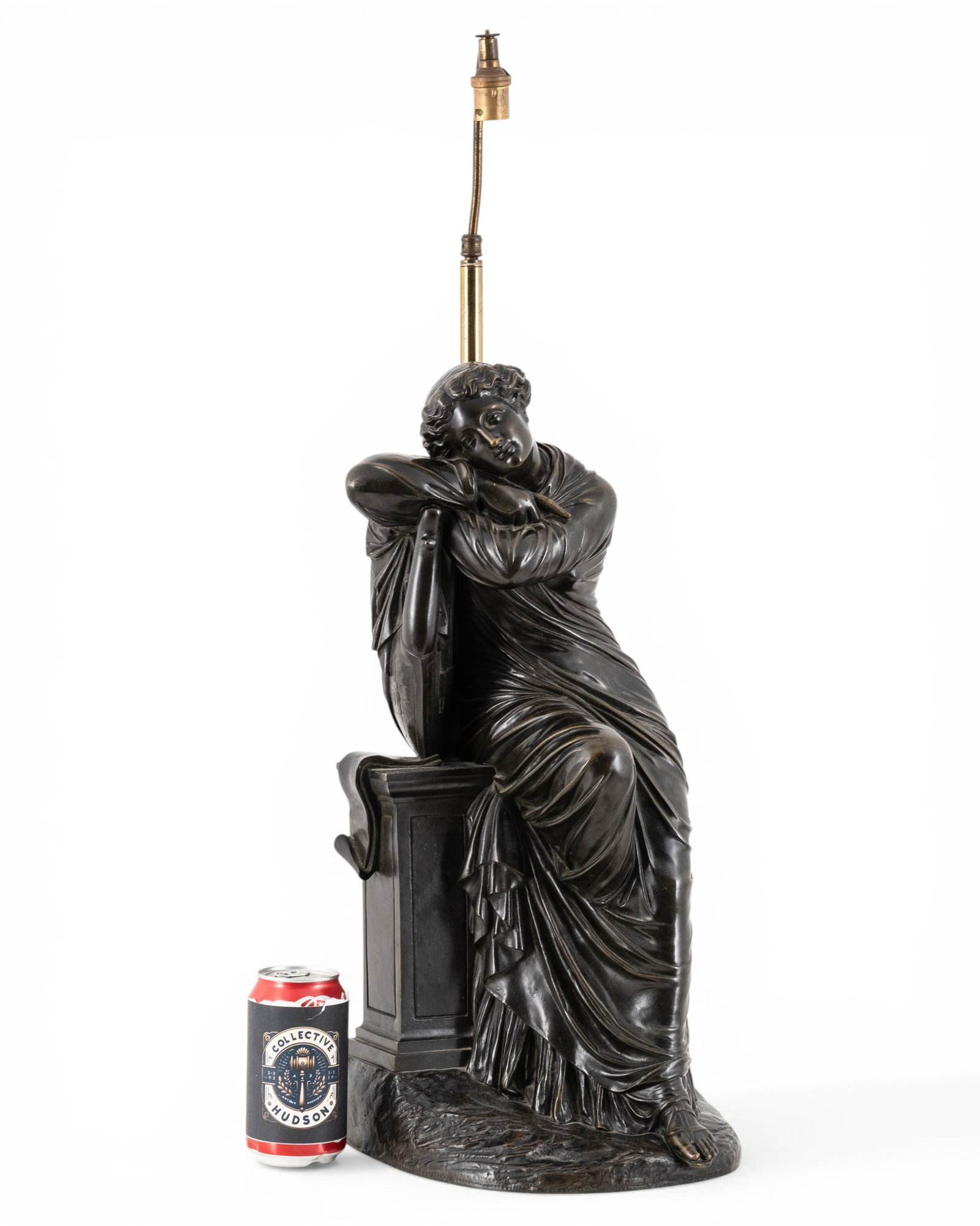Classical Revival Patinated Bronze Figural Sculpture / Lamp - 3
