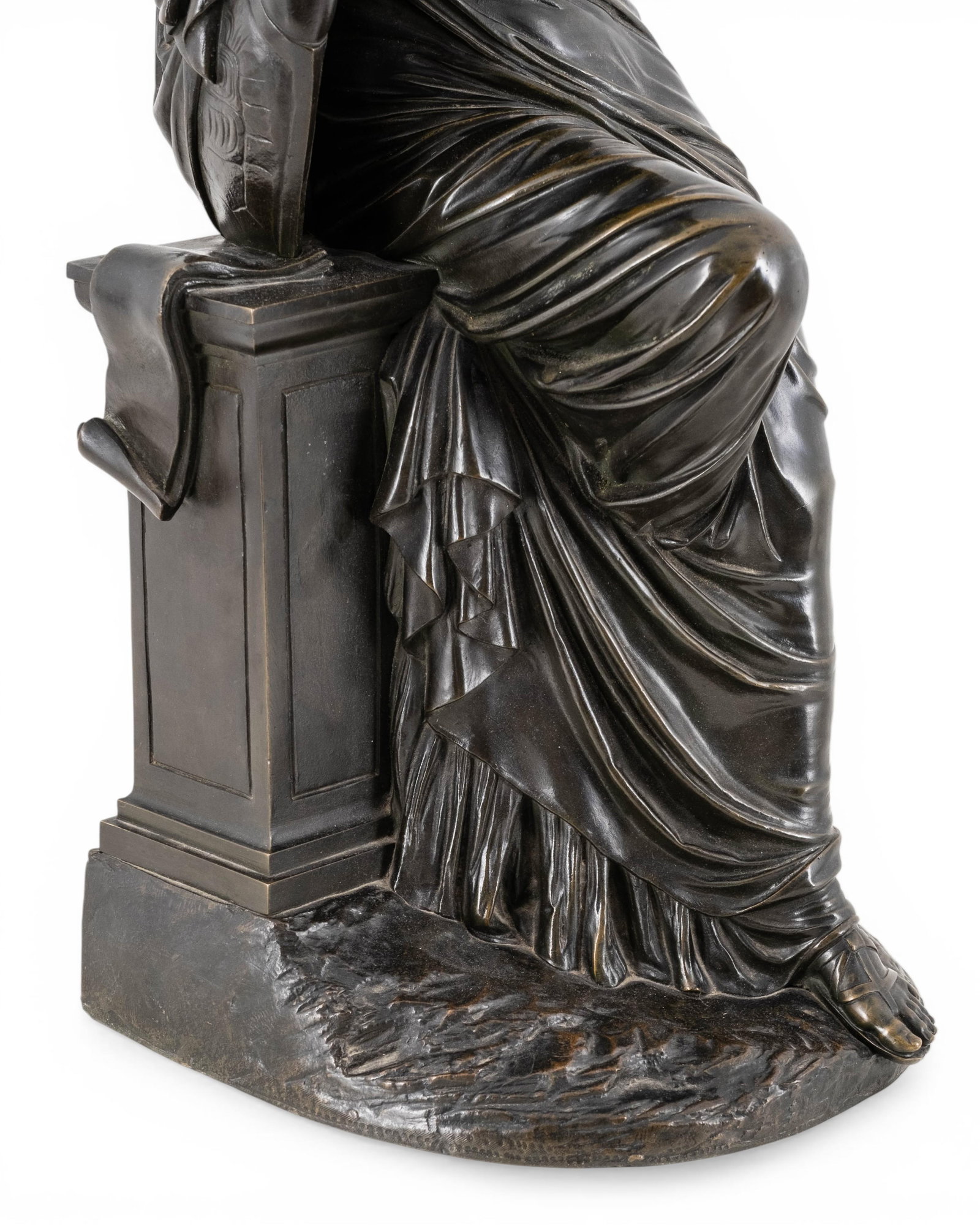 Classical Revival Patinated Bronze Figural Sculpture / Lamp - 4