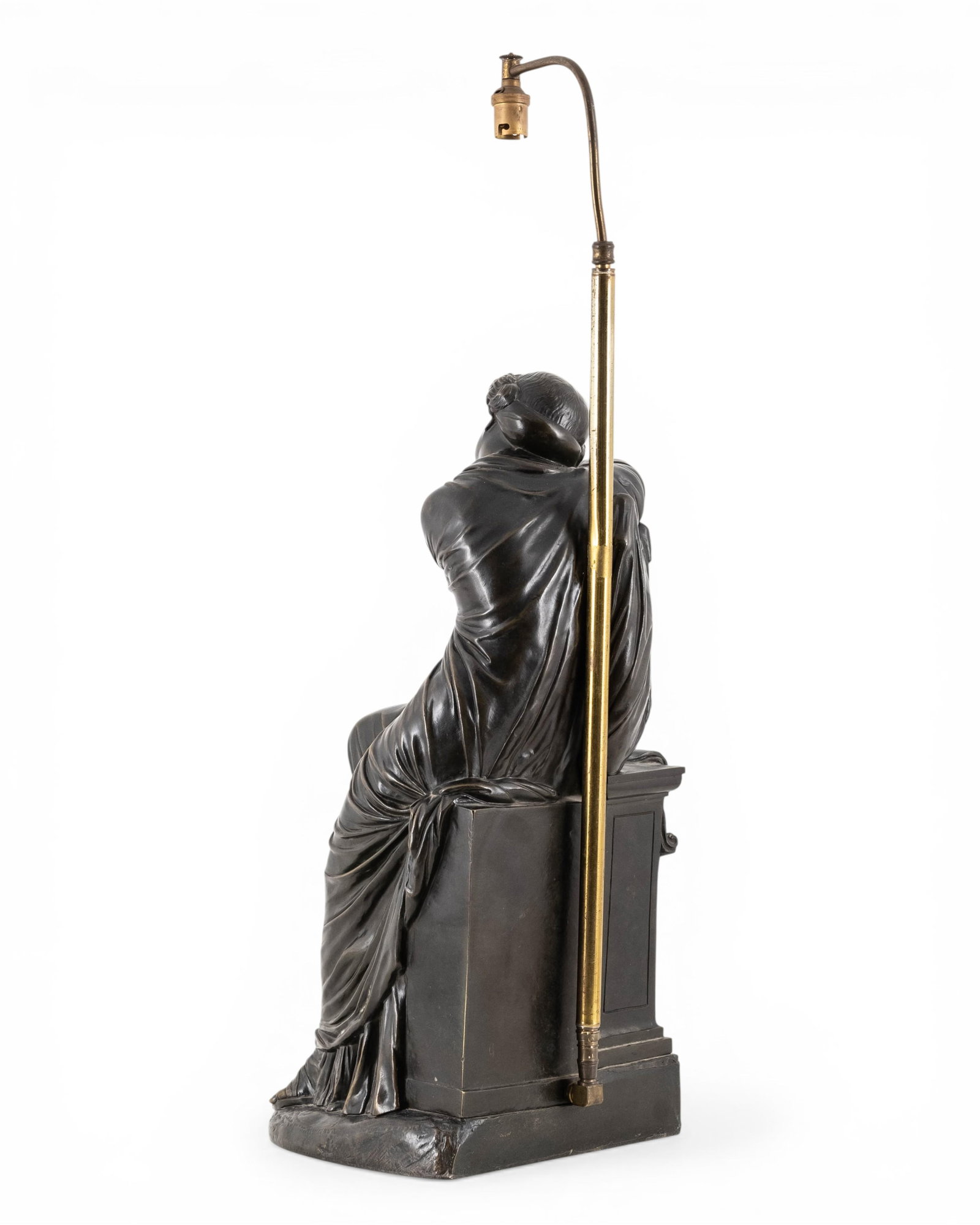 Classical Revival Patinated Bronze Figural Sculpture / Lamp - 6