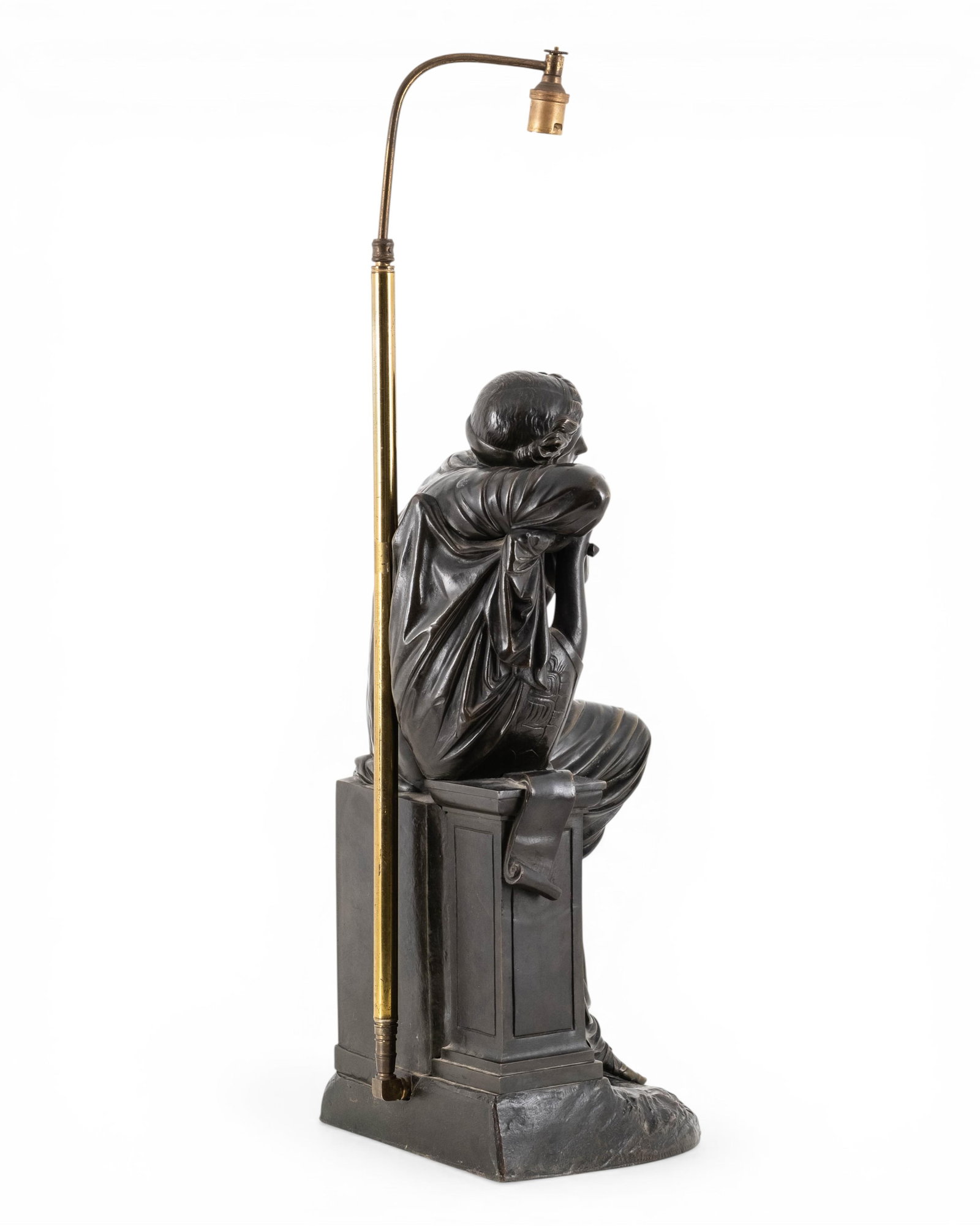 Classical Revival Patinated Bronze Figural Sculpture / Lamp - 7