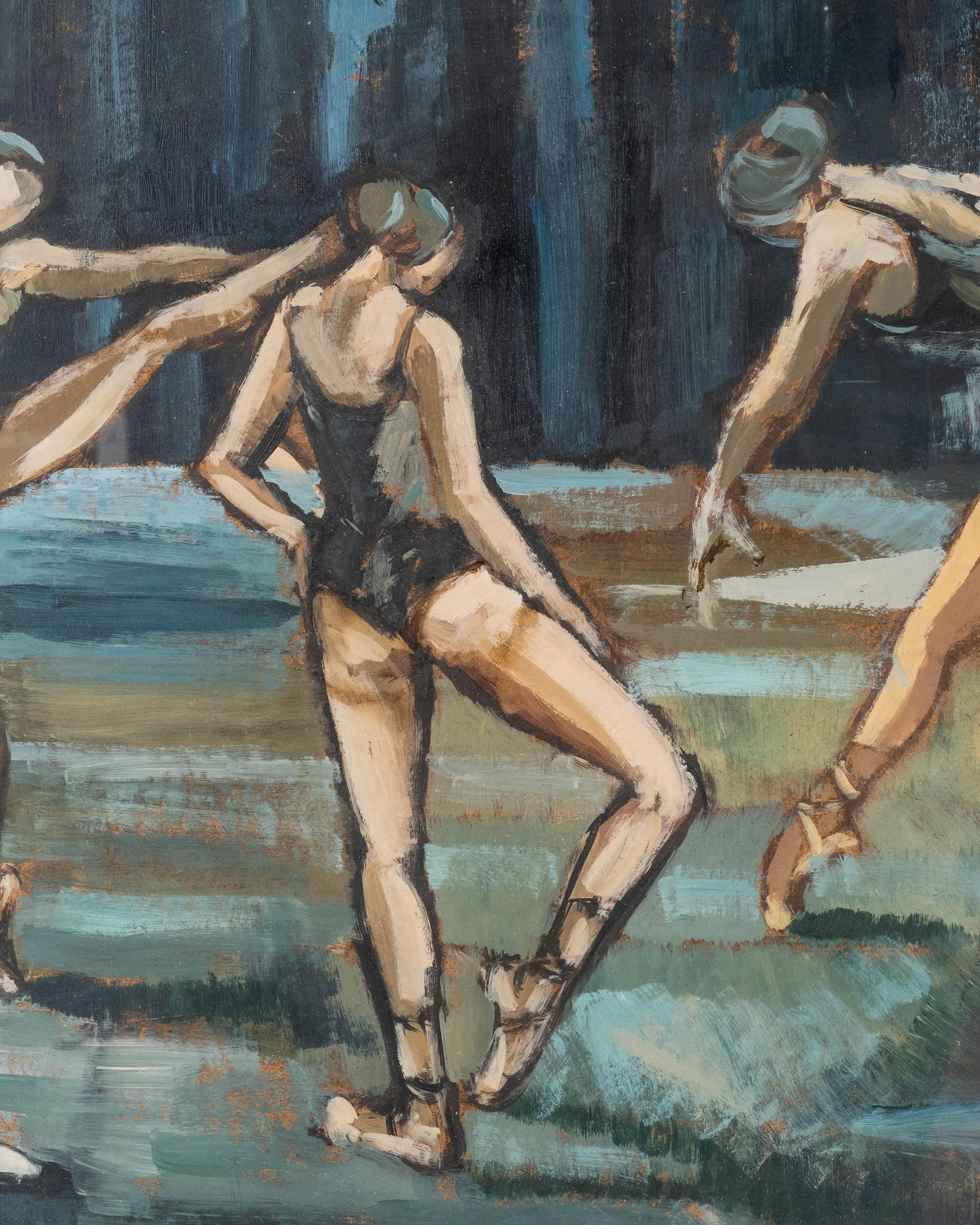 No Reserve: Wonderful Signed 'The Ballet Rehearsal' Oil Painting Illegibly Signed - 7
