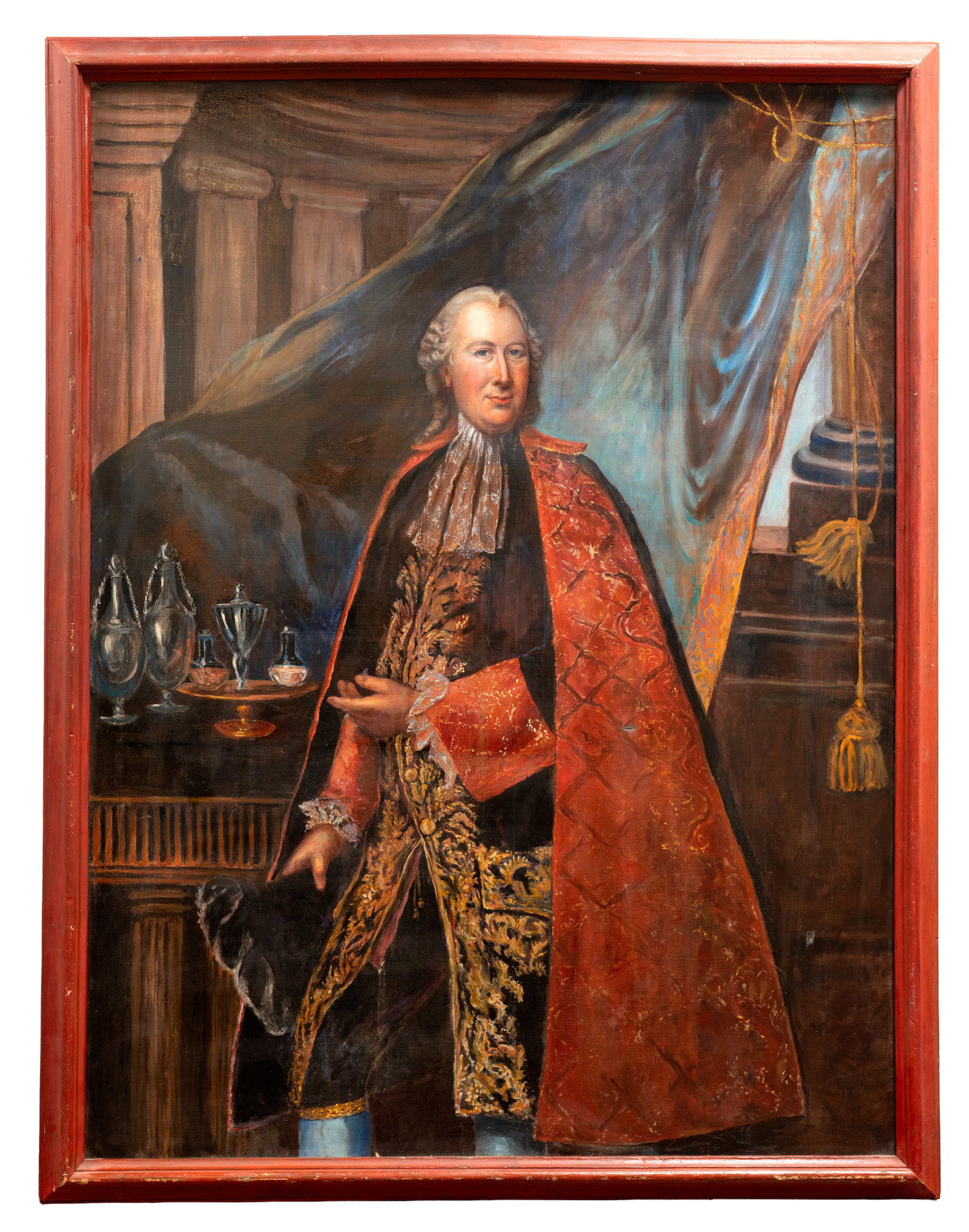 No Reserve: European School Large 71-in Portrait of an 18th Century Aristocratic Gentleman Painting (1 of 5)
