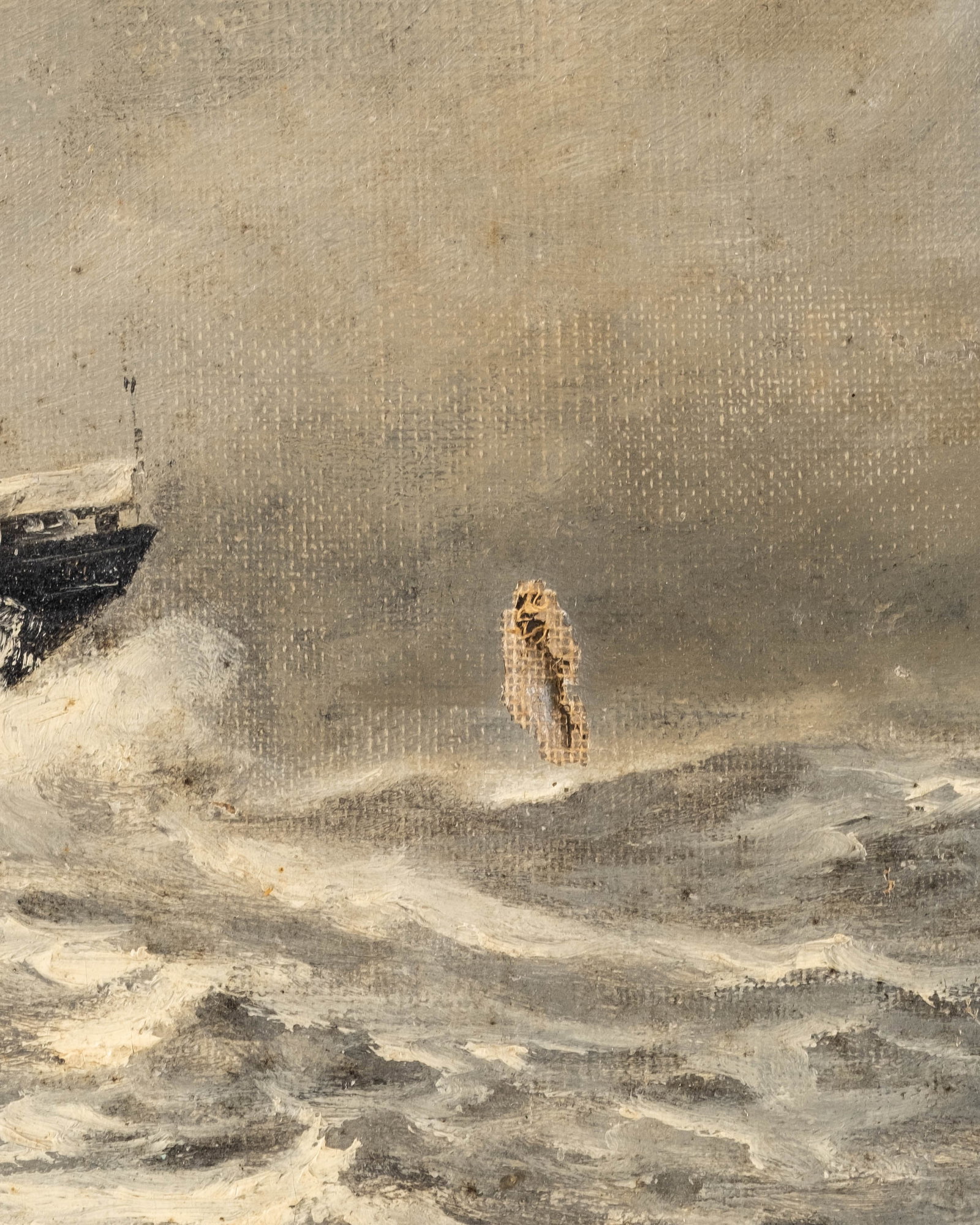 No Reserve: Robert Dumont-Duparc Signed 'In the Storm' Maritime Oil Painting - 7