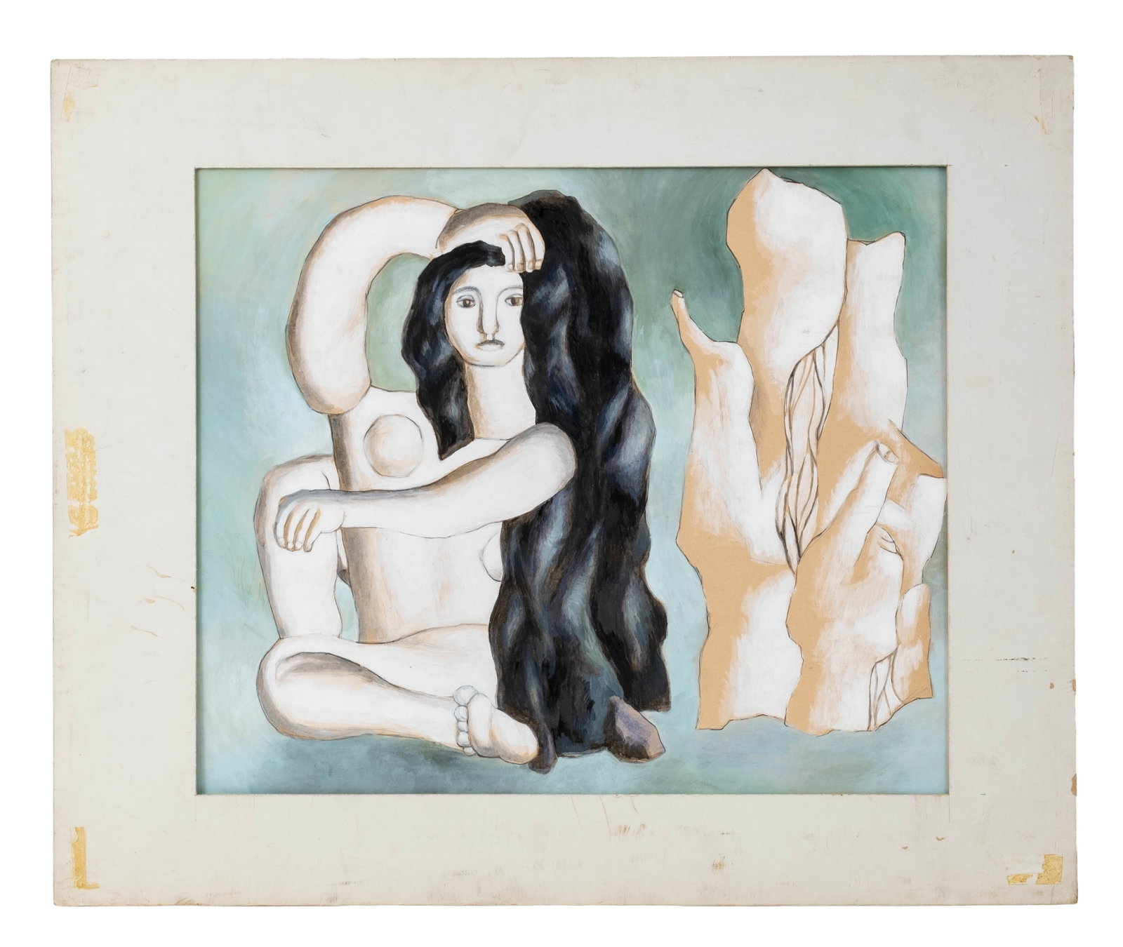 No Reserve: Fernand Léger (possibly) 'The Bather' Watercolor and Gouache Painting - 3