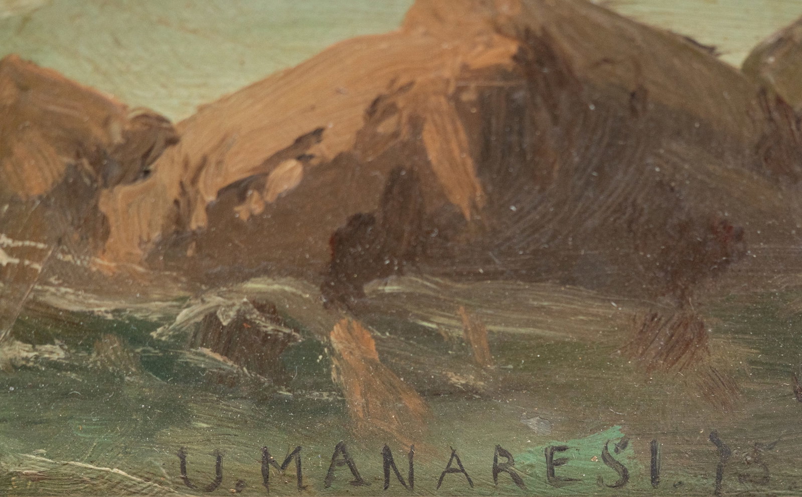 No Reserve: Ugo Manaresi Signed 19th Century Maritime Oil Painting, Boats at Anchor, 1875 - 2