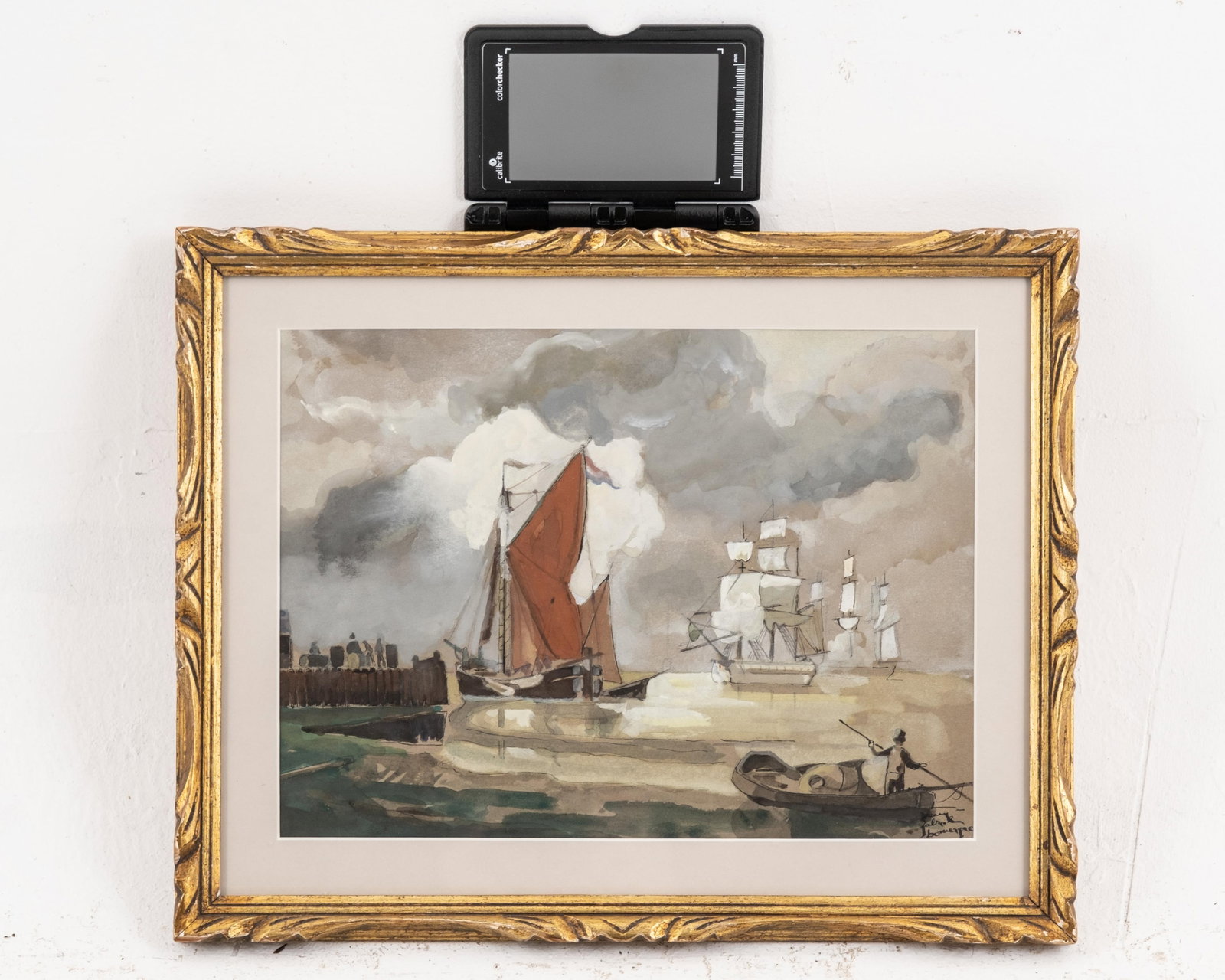 Jean-Gabriel Domergue Maritime Watercolor and Gouache Painting, Circa 1920, Signed - 11