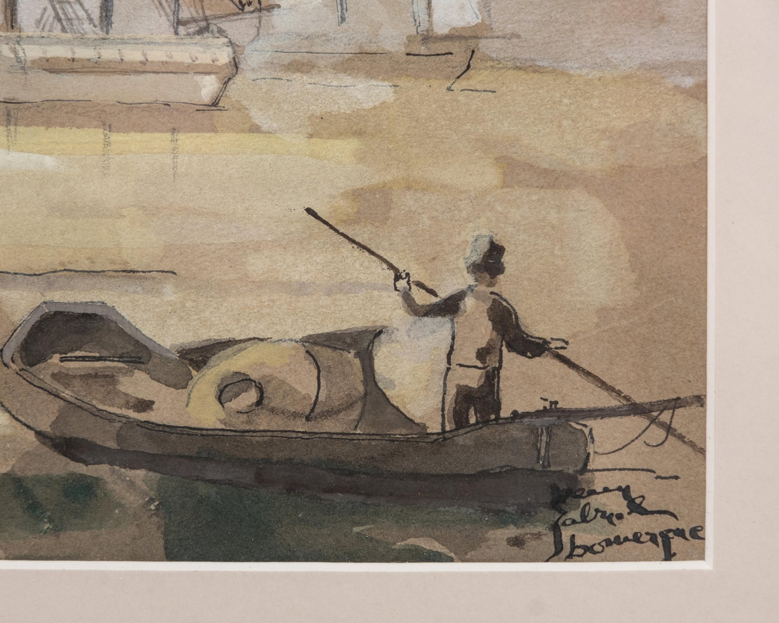 Jean-Gabriel Domergue Maritime Watercolor and Gouache Painting, Circa 1920, Signed - 4