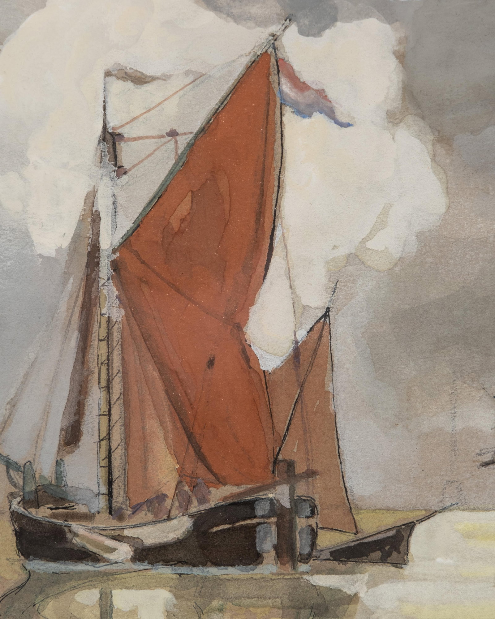 Jean-Gabriel Domergue Maritime Watercolor and Gouache Painting, Circa 1920, Signed - 6