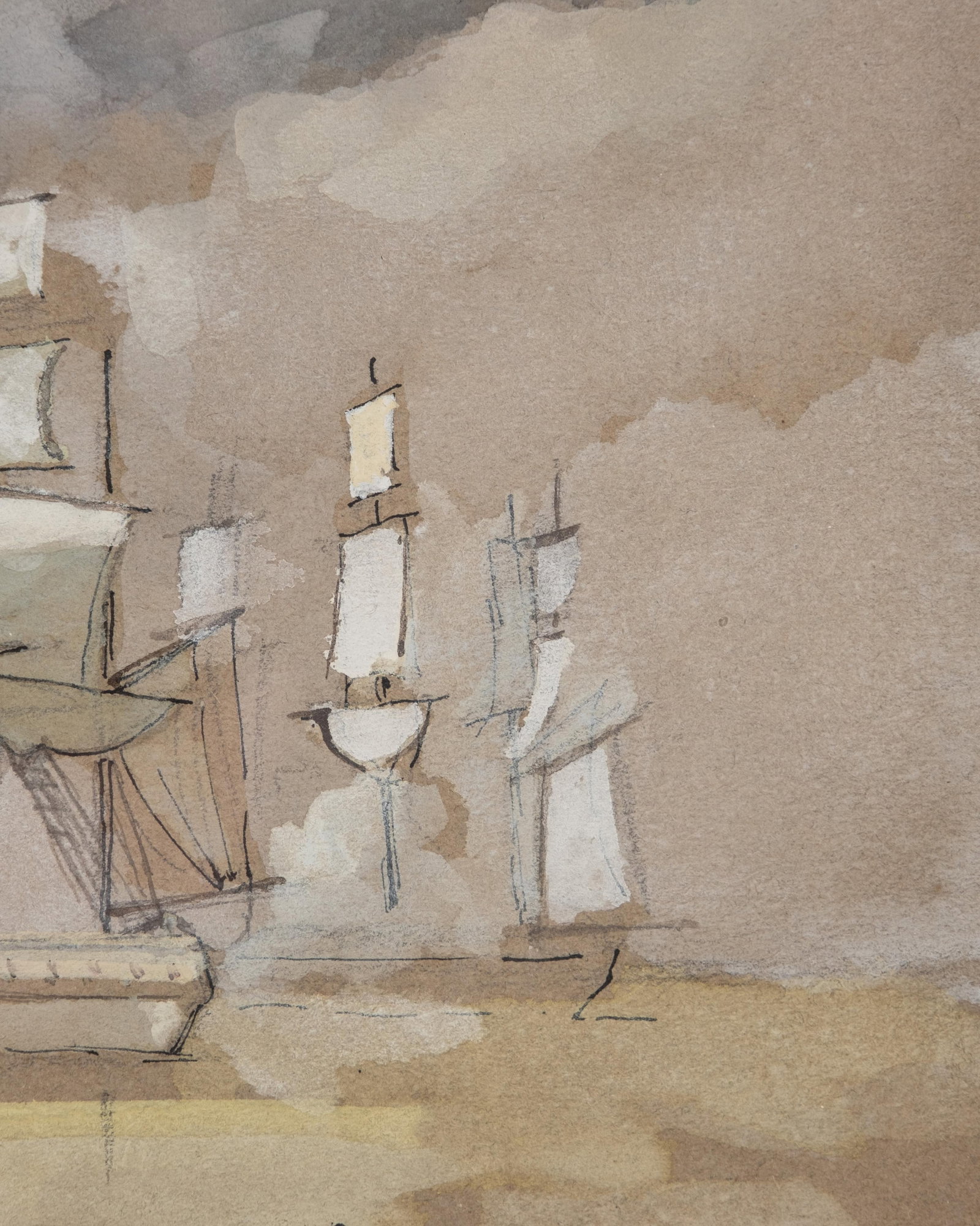 Jean-Gabriel Domergue Maritime Watercolor and Gouache Painting, Circa 1920, Signed - 8