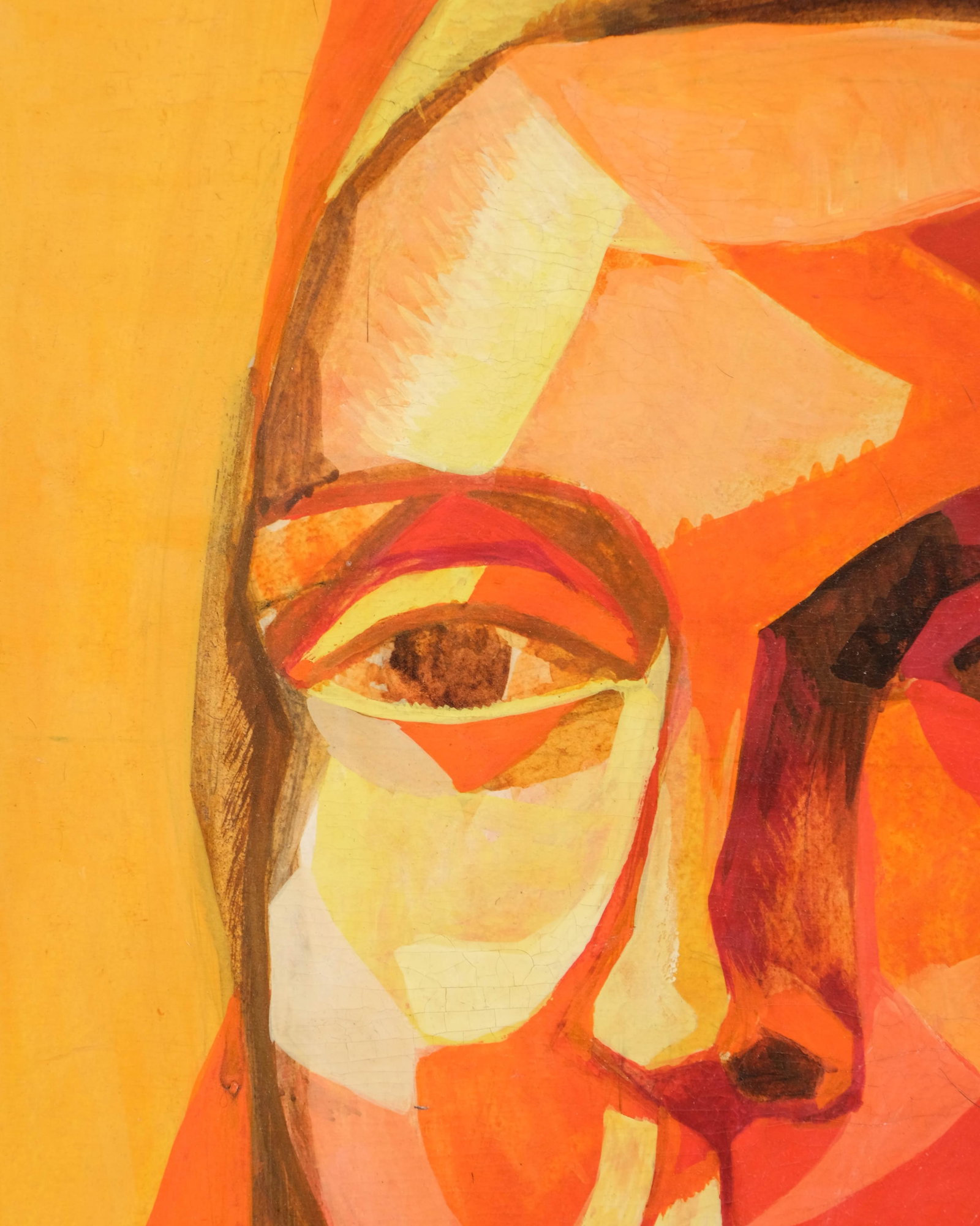 No Reserve: Scialoja (?) Signed Cubist Portrait of a Woman, 1956 Oil on Cardboard - 5