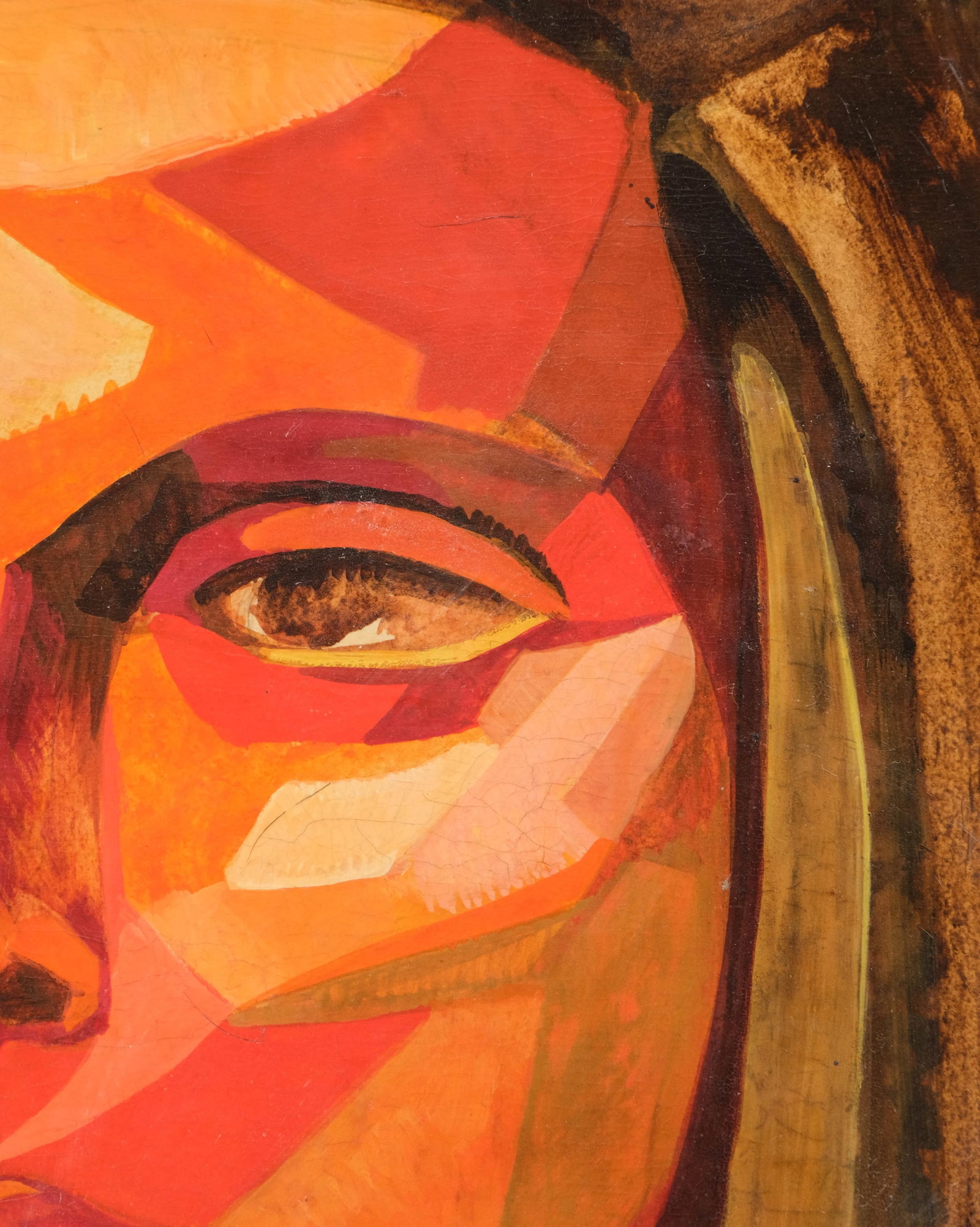 No Reserve: Scialoja (?) Signed Cubist Portrait of a Woman, 1956 Oil on Cardboard - 6