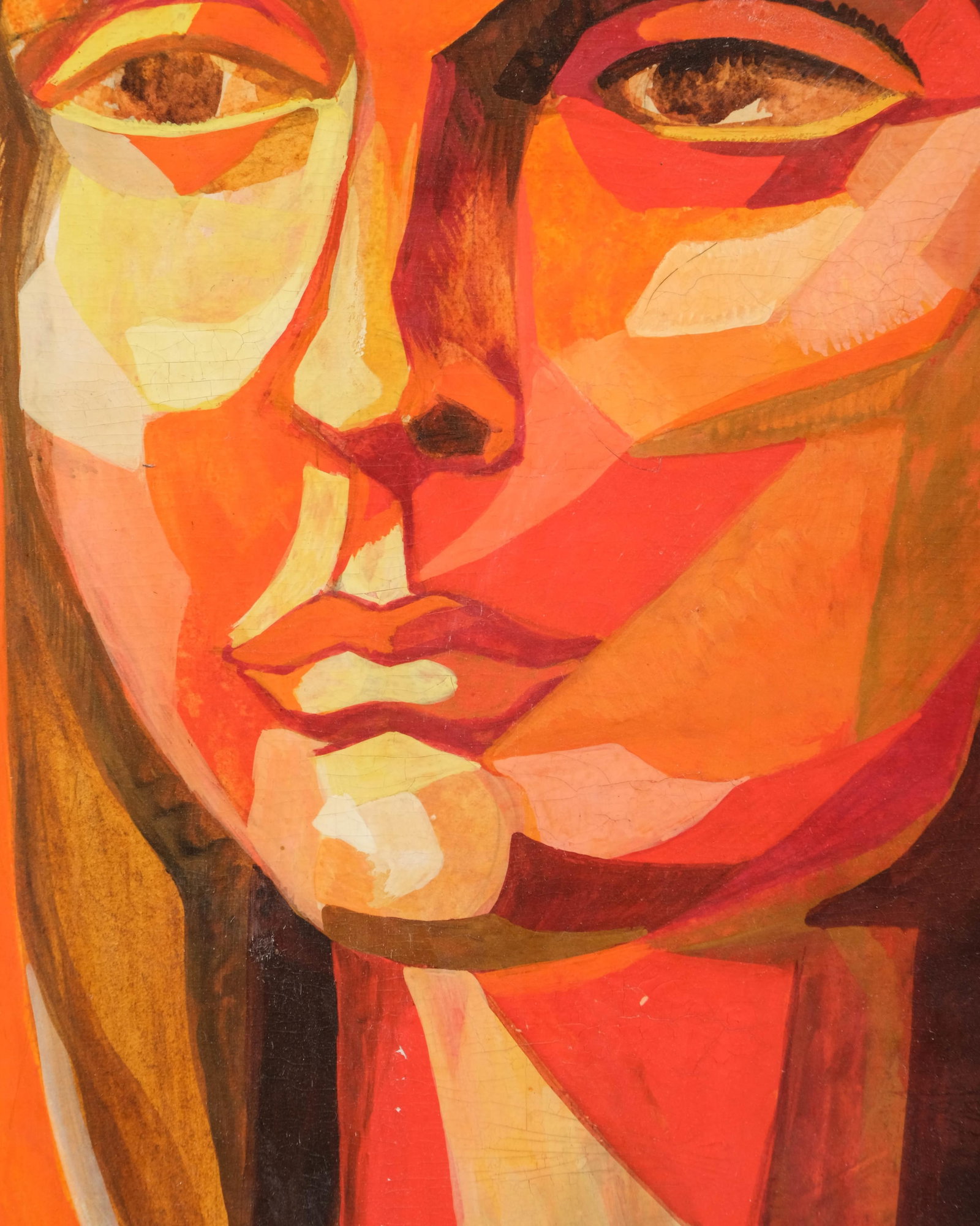 No Reserve: Scialoja (?) Signed Cubist Portrait of a Woman, 1956 Oil on Cardboard - 7