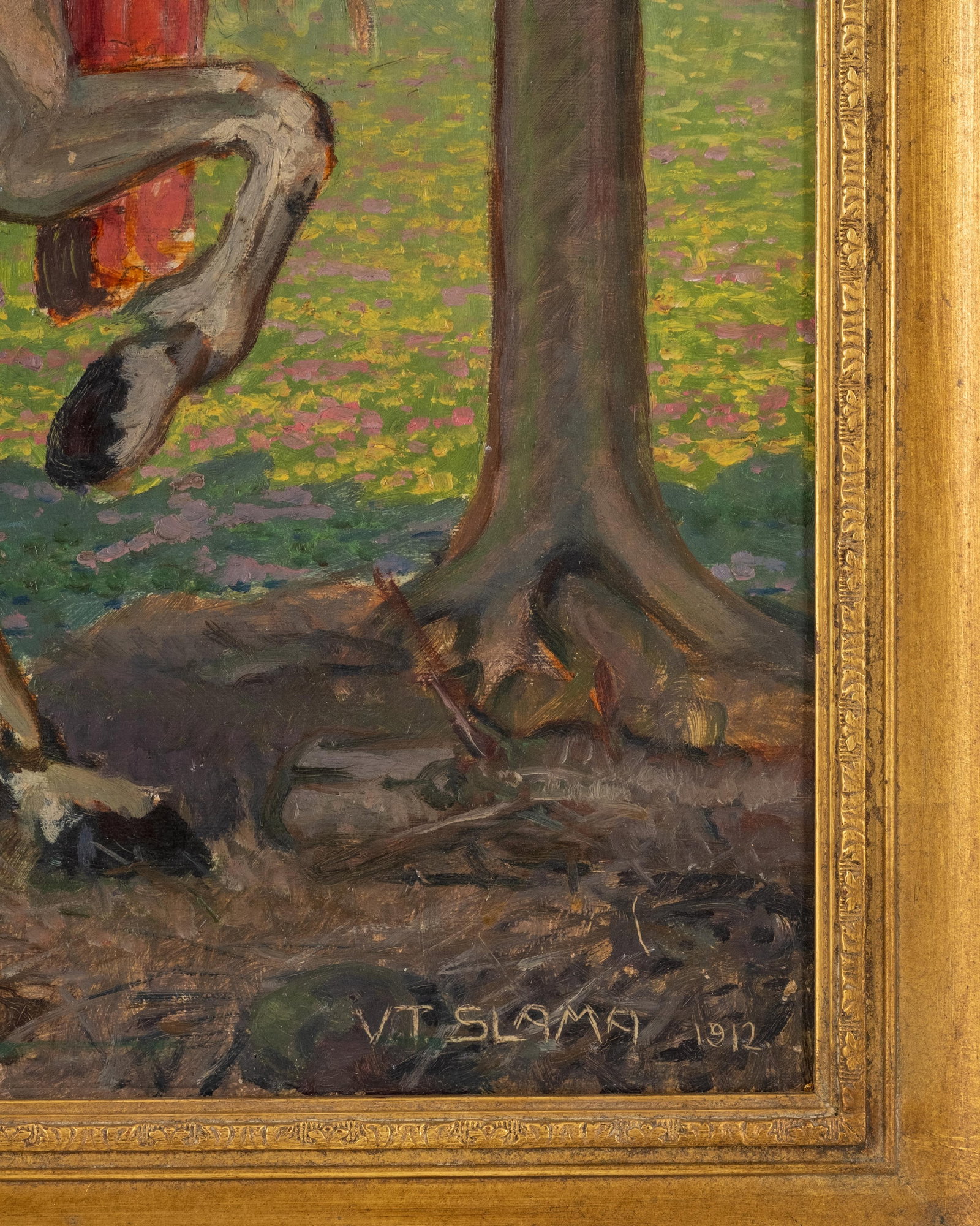 Viktor Theodor Slama, Austrian Art Nouveau, Oil Painting, 'Nessus and Deianira', Signed, 1912 - 2