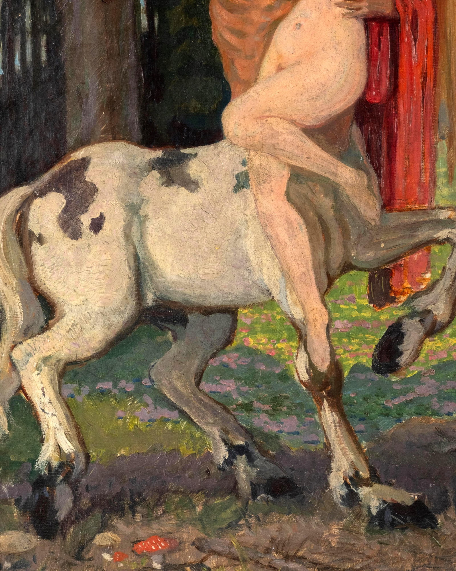 Viktor Theodor Slama, Austrian Art Nouveau, Oil Painting, 'Nessus and Deianira', Signed, 1912 - 8