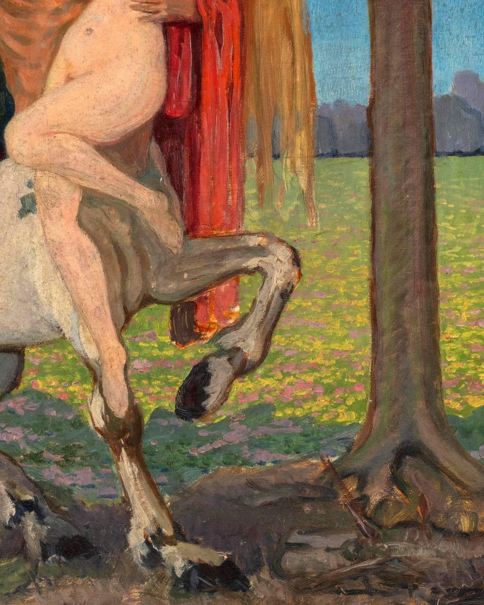 Viktor Theodor Slama, Austrian Art Nouveau, Oil Painting, 'Nessus and Deianira', Signed, 1912 - 9