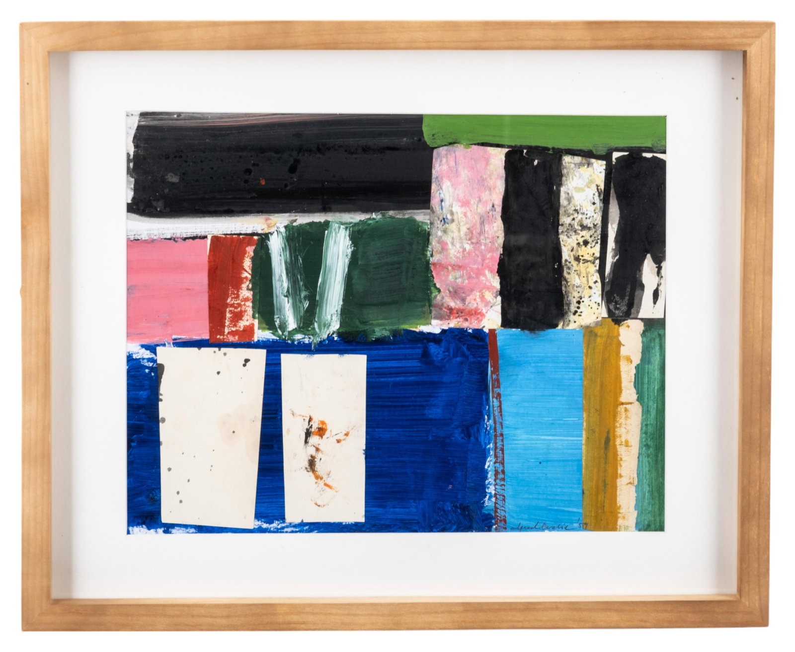 No Reserve: Alfred Leslie Signed Abstract Expressionist Oil Painting and Collage on Canvas, 1959 (1 of 6)