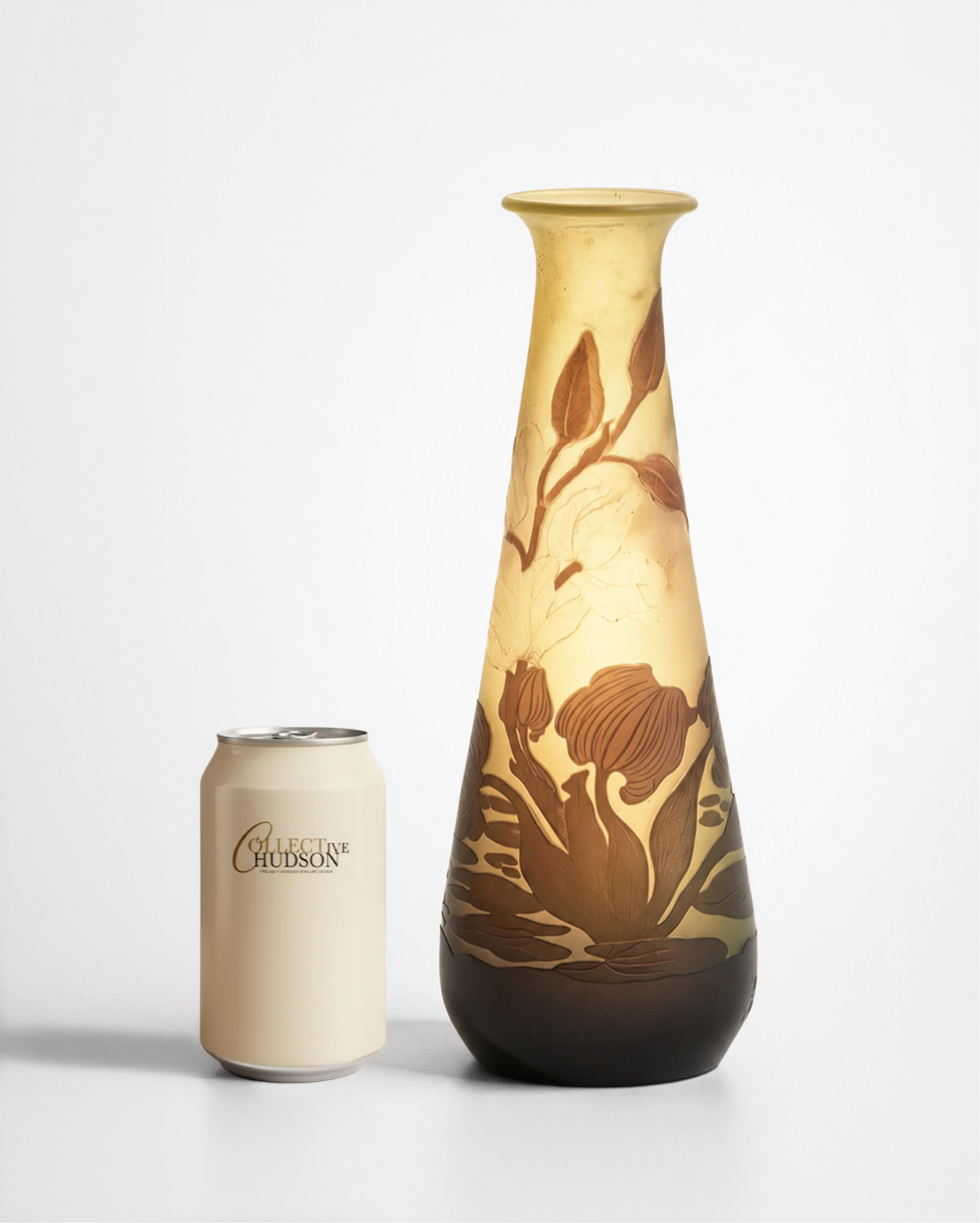 Galle Cameo Acid Etched Art Nouveau Glass Vase, Multilayer, Circa 1920 (1 of 6)