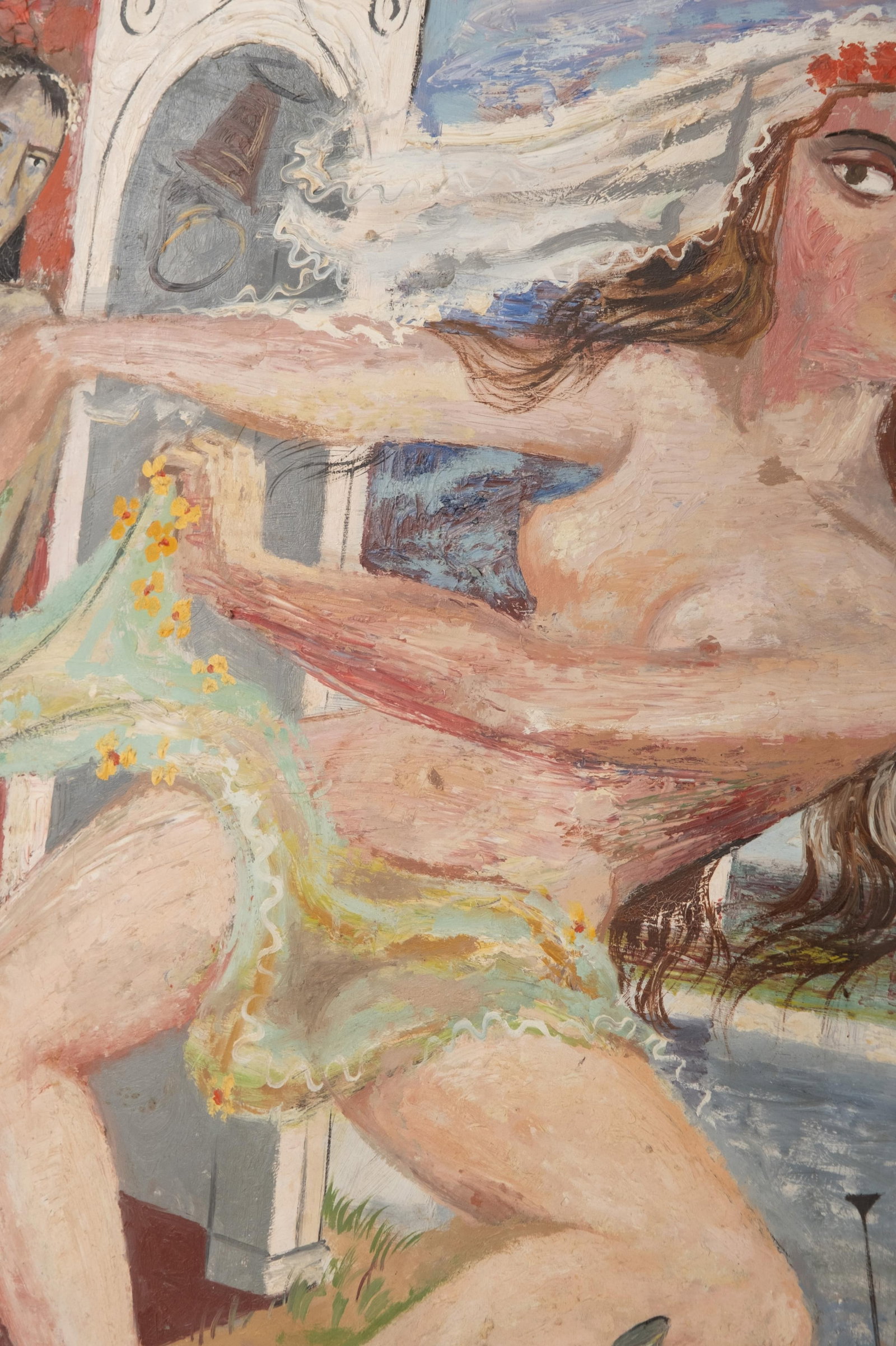 No Reserve: She is a mystery, Oil on Canvas Painting, Circa Mid-20th Century 'Runaway Bride' - 10