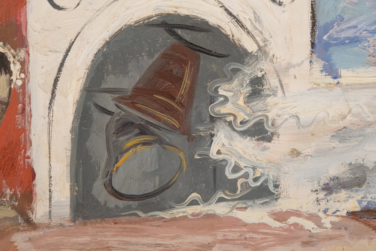 No Reserve: She is a mystery, Oil on Canvas Painting, Circa Mid-20th Century 'Runaway Bride' - 5