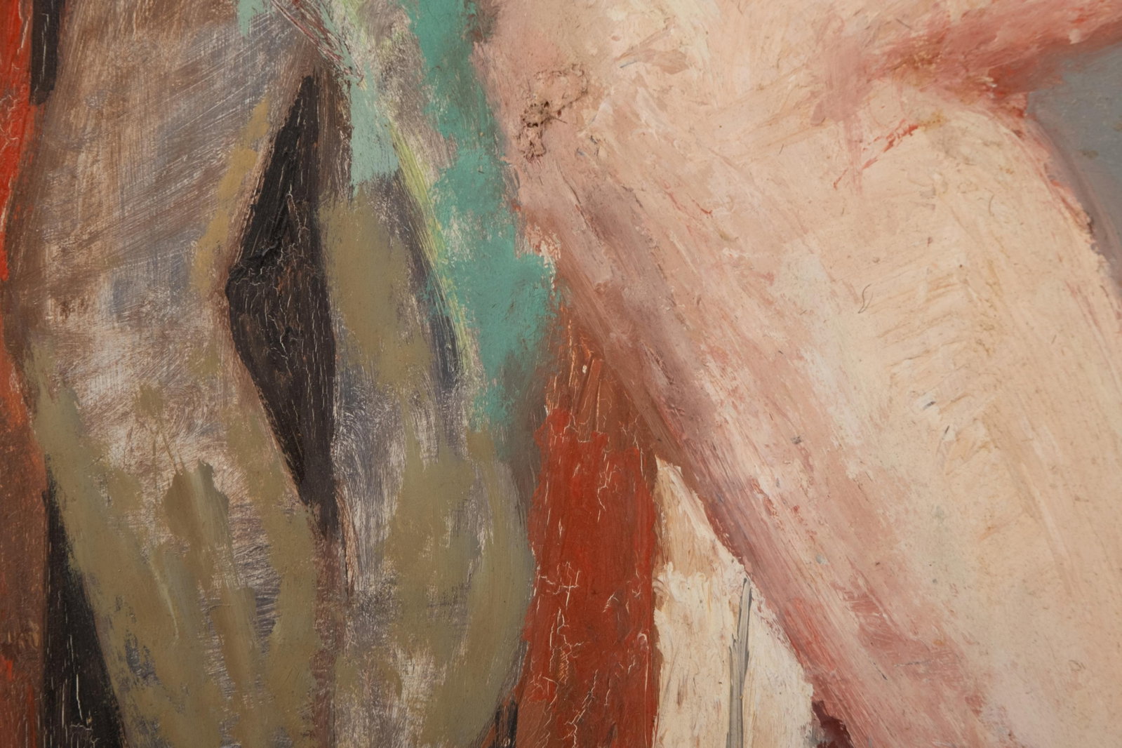 No Reserve: She is a mystery, Oil on Canvas Painting, Circa Mid-20th Century 'Runaway Bride' - 7